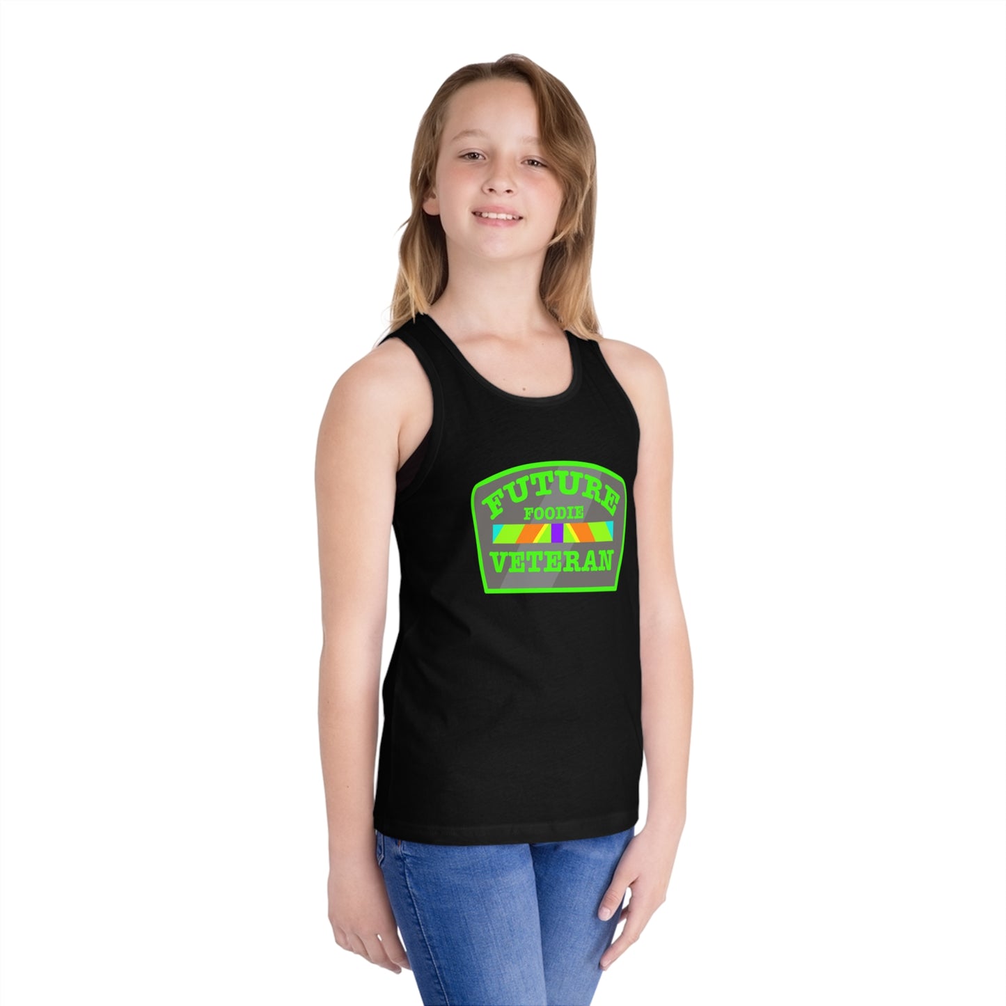 L.O.E.F Future Foodie Veteran Kids Tank Top (Neon Green)