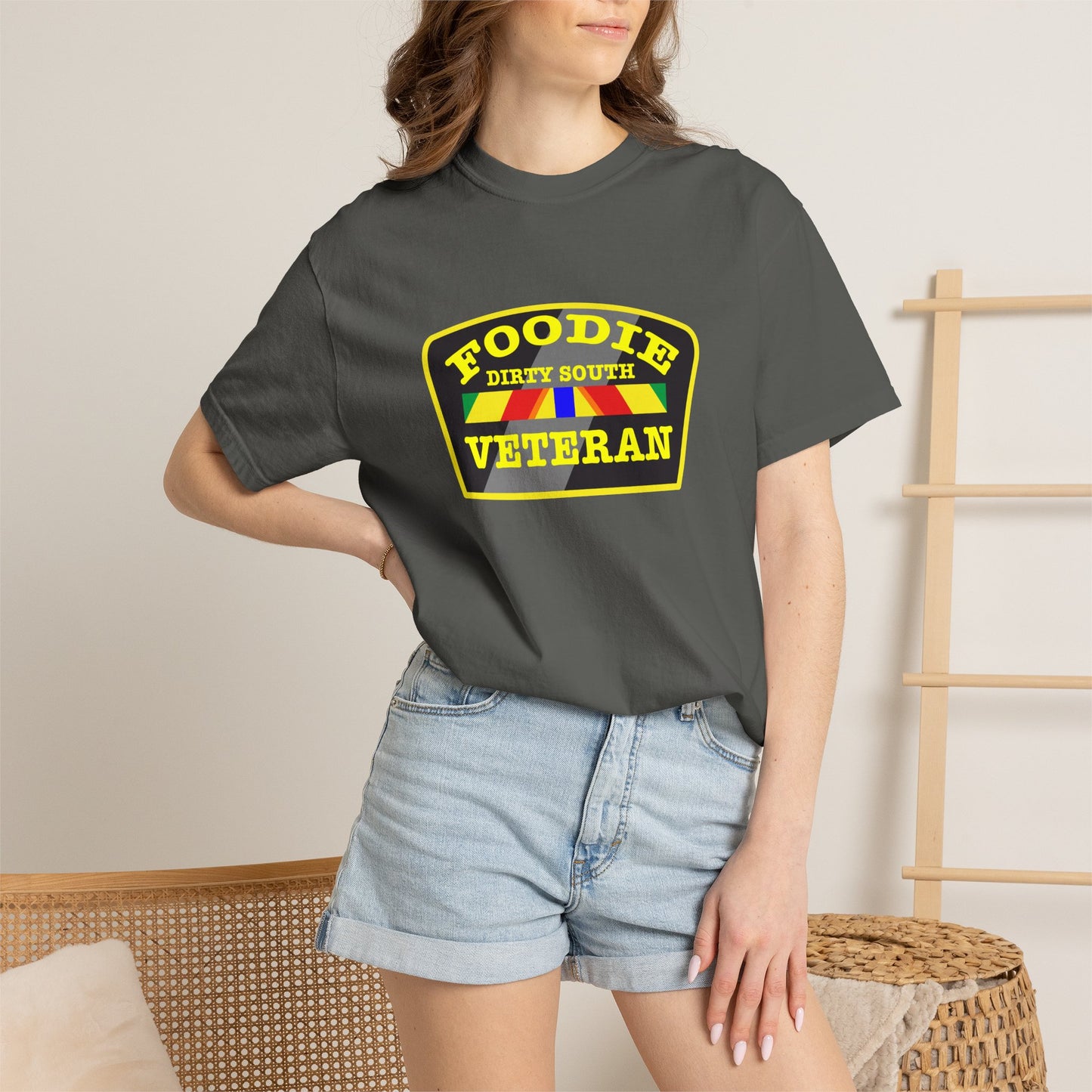 L.O.E.F Foodie Veteran DIRTY SOUTH Unisex Tee Shirt (Yellow)