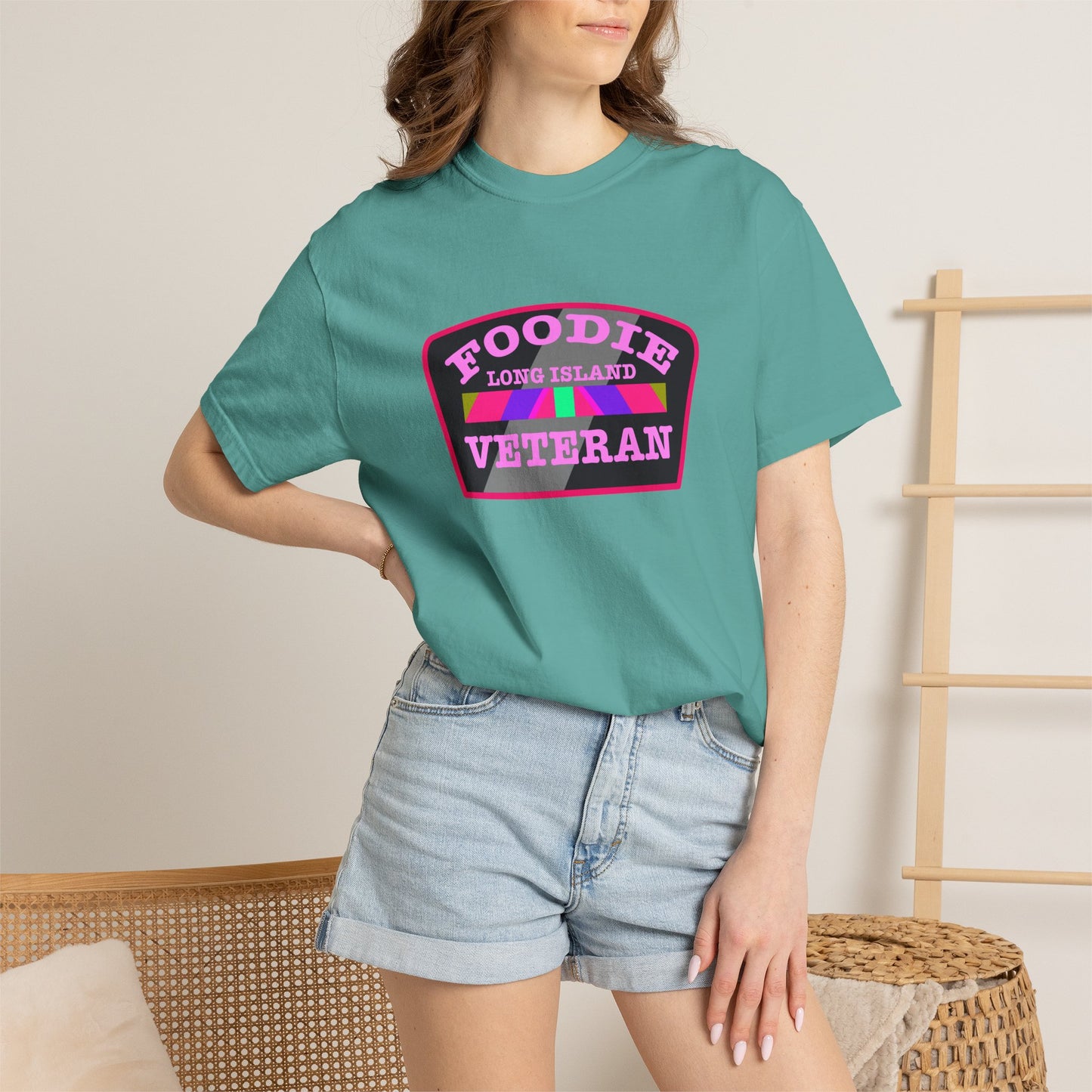 L.O.E.F Foodie Veteran Long Island Unisex Tee Shirt (Pink)