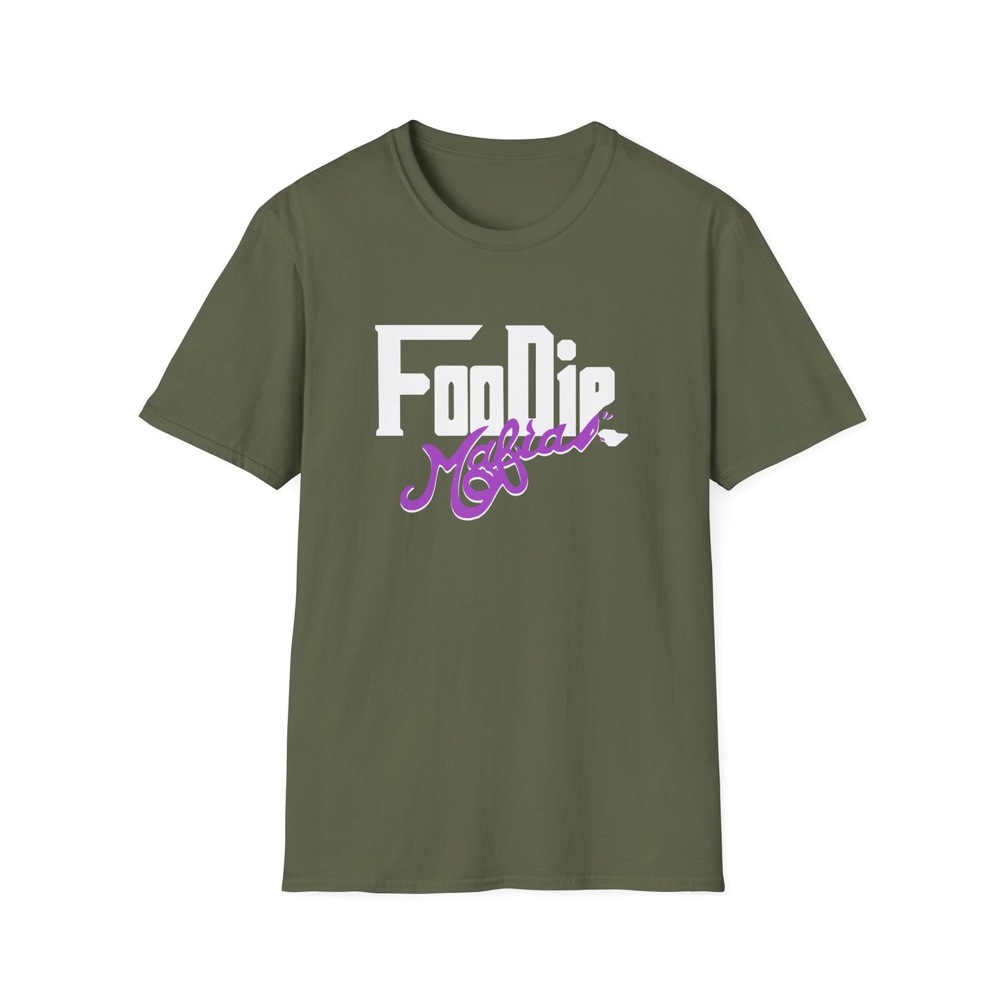 L.O.E.F White Foodie Mafia Unisex Tee Shirt  (Purple)