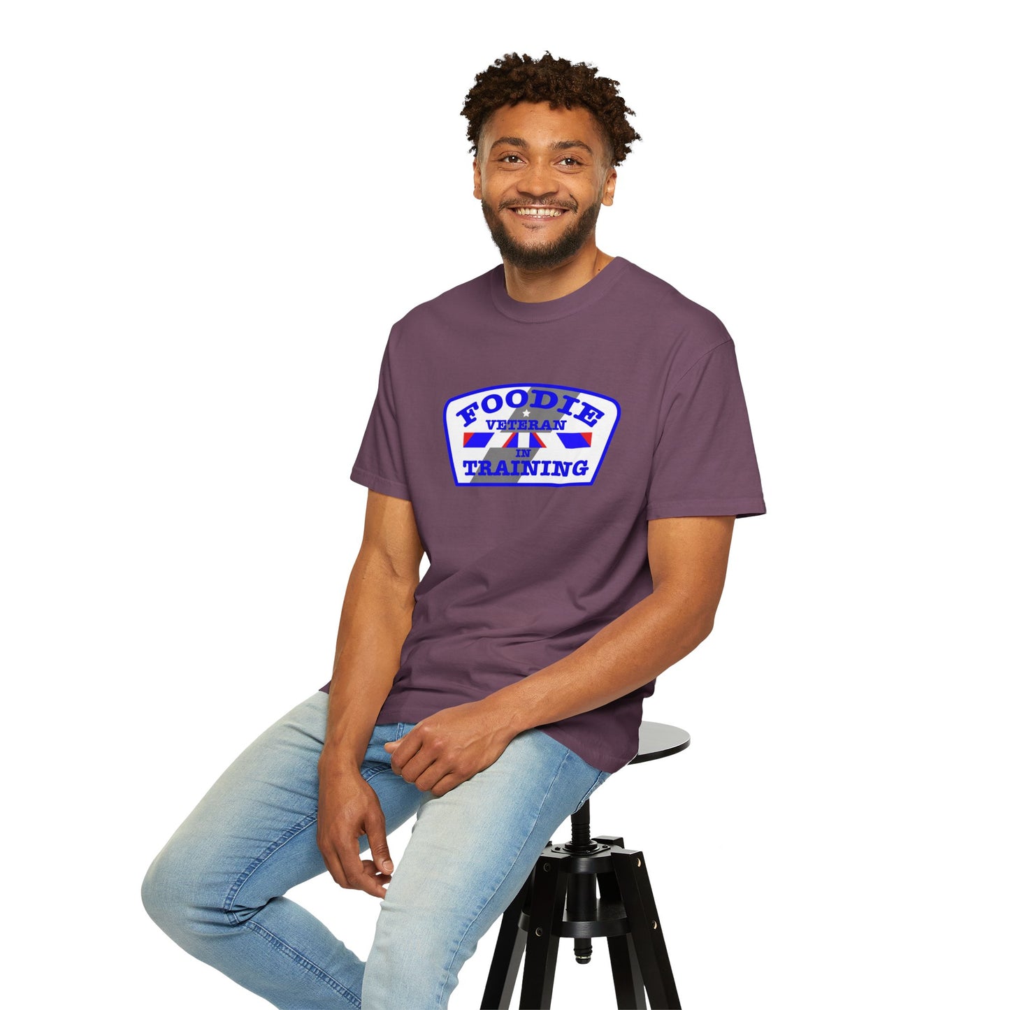 L.O.E.F Foodie Veteran IN TRAINING Unisex Tee Shirt (Blue)