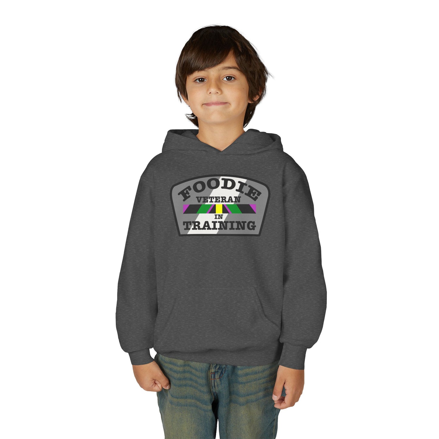 L.O.E.F Foodie Veteran In Training Youth Hoodie (Gray)