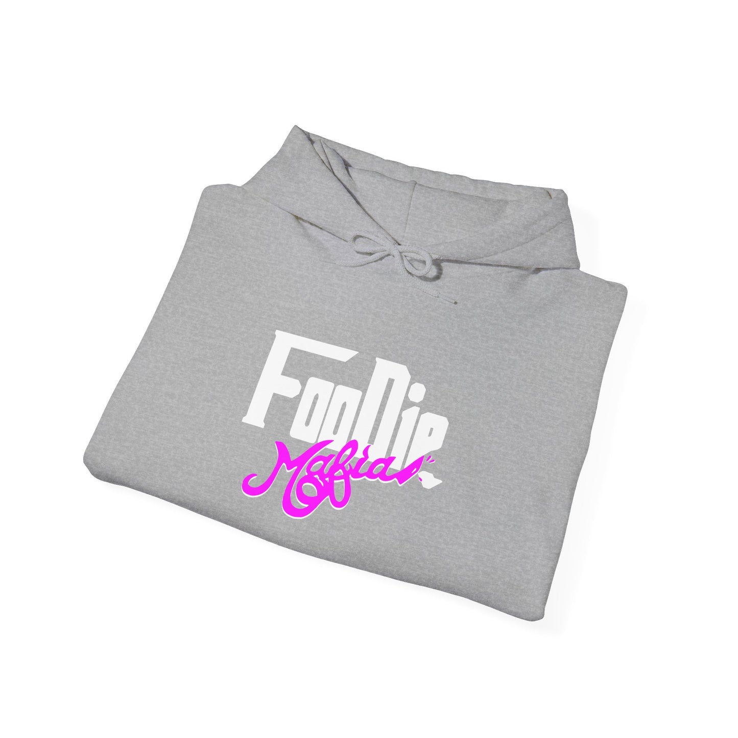 L.O.E.F White Foodie Mafia Unisex Hooded Sweatshirt (Fuchsia)