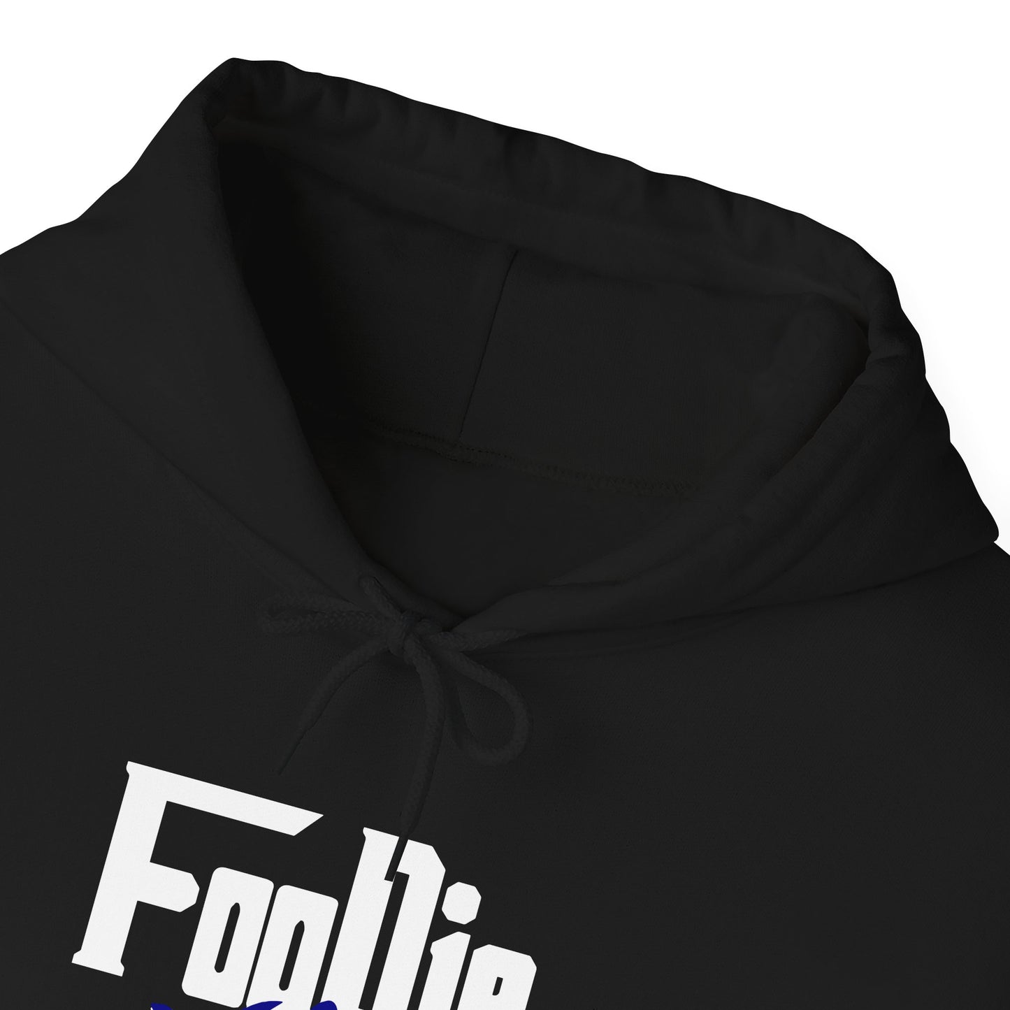 L.O.E.F White Foodie Mafia Unisex Hooded Sweatshirt (Dark Blue)