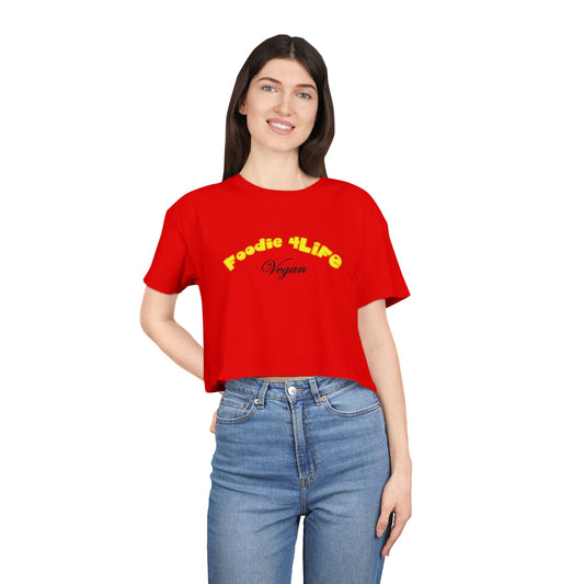 L.O.E.F Foodie 4Life Vegan Crop Top (Yellow)