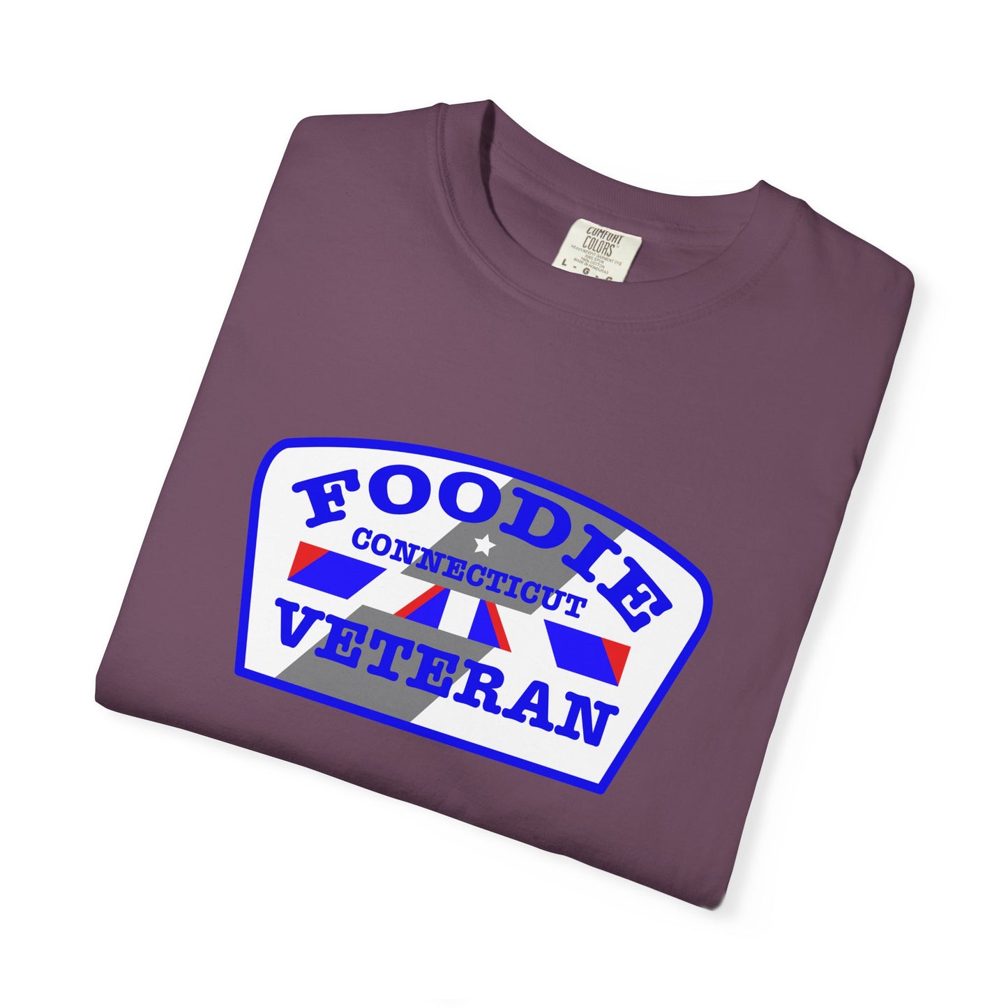 L.O.E.F Foodie Veteran CONNECTICUT Unisex Tee Shirt (Blue)