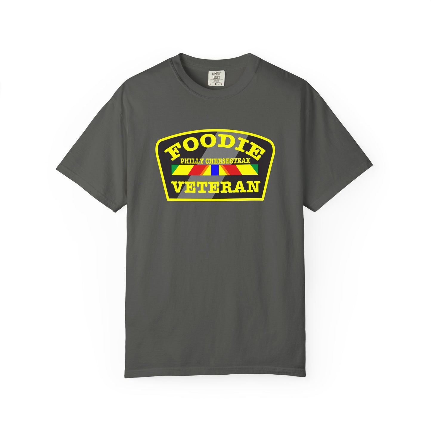 L.O.E.F Foodie Veteran PHILLY CHEESESTEAK Unisex Tee Shirt (Yellow)