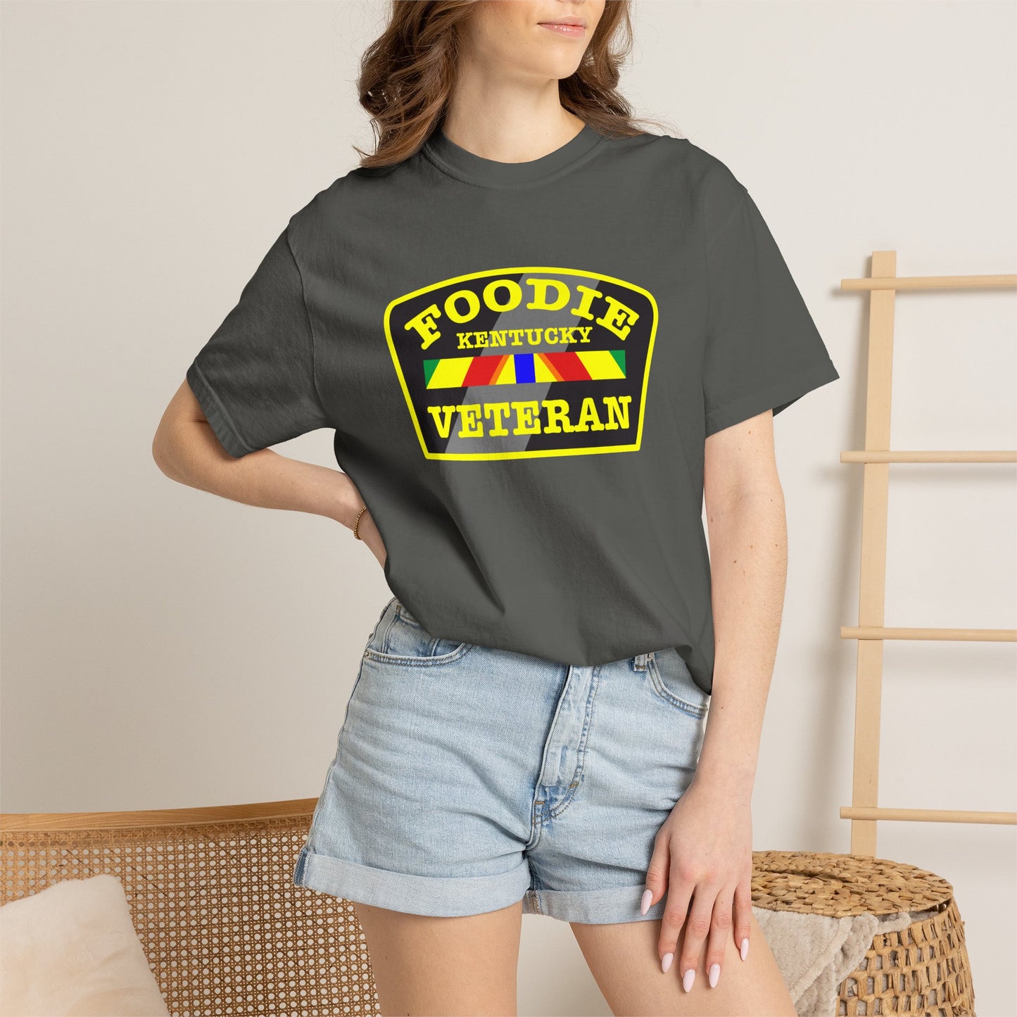 L.O.E.F Foodie Veteran KENTUCKY Unisex Tee Shirt (Yellow)
