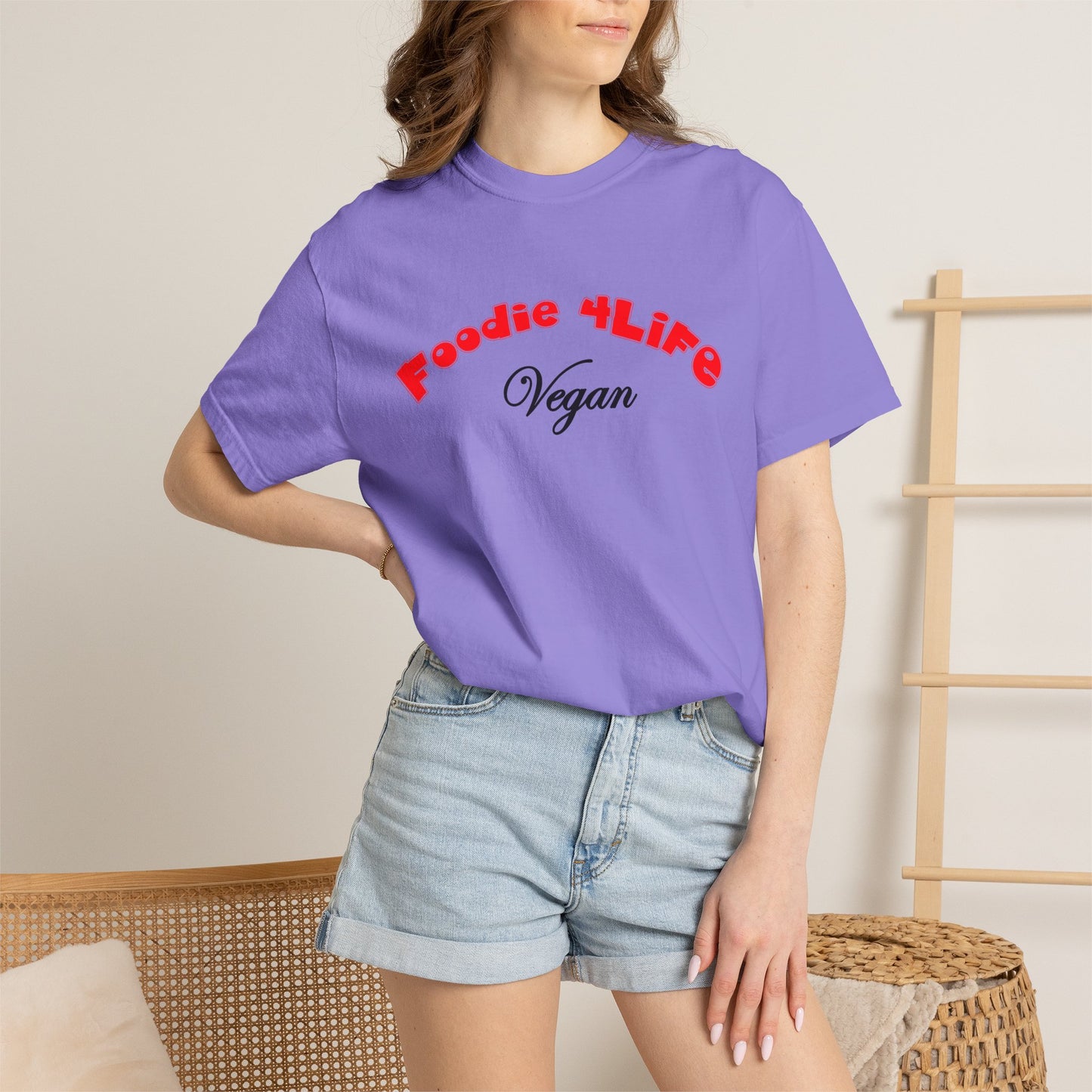 L.O.E.F Foodie 4Life Vegan Unisex Tee Shirt (Fiery Red)