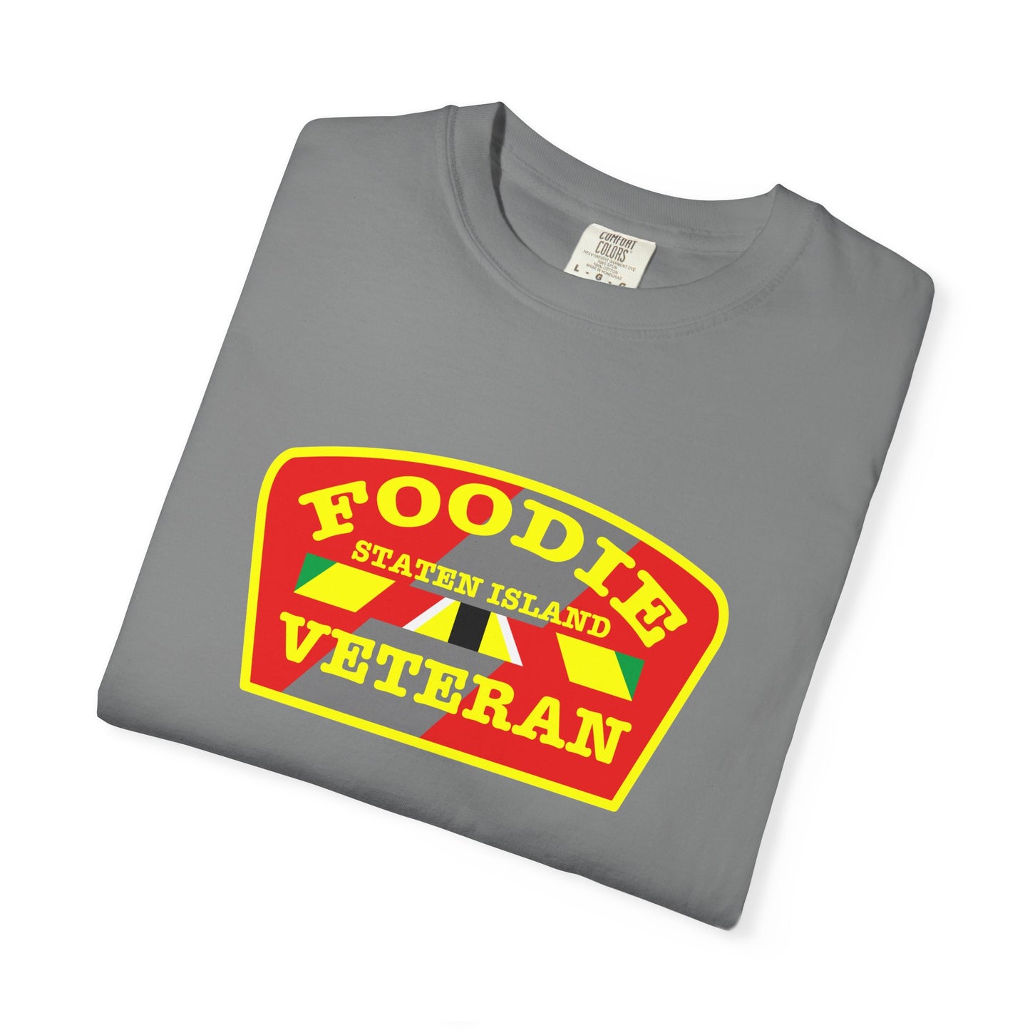 L.O.E.F Foodie Veteran STATEN ISLAND Unisex Tee Shirt (Yellow)