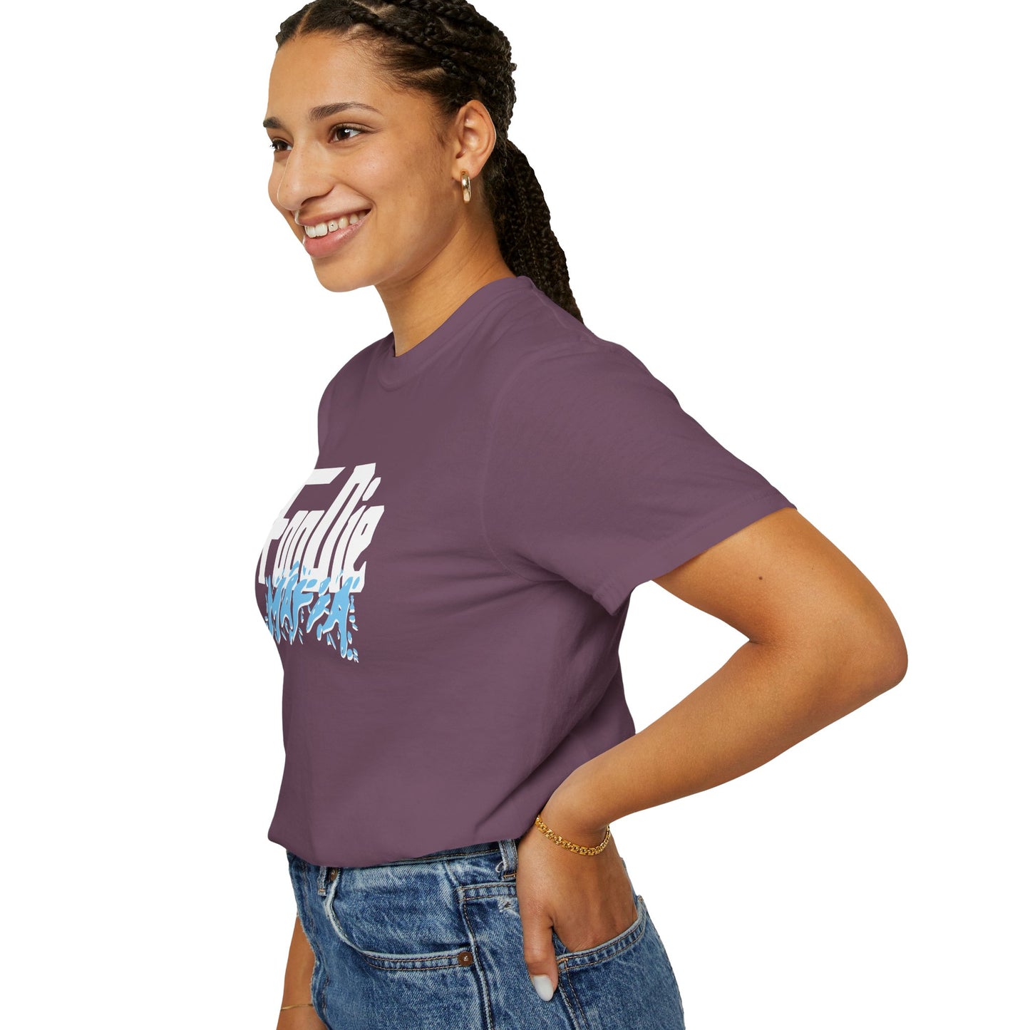 L.O.E.F White Foodie Mafia Unisex Tee Shirt (Sky Blue)