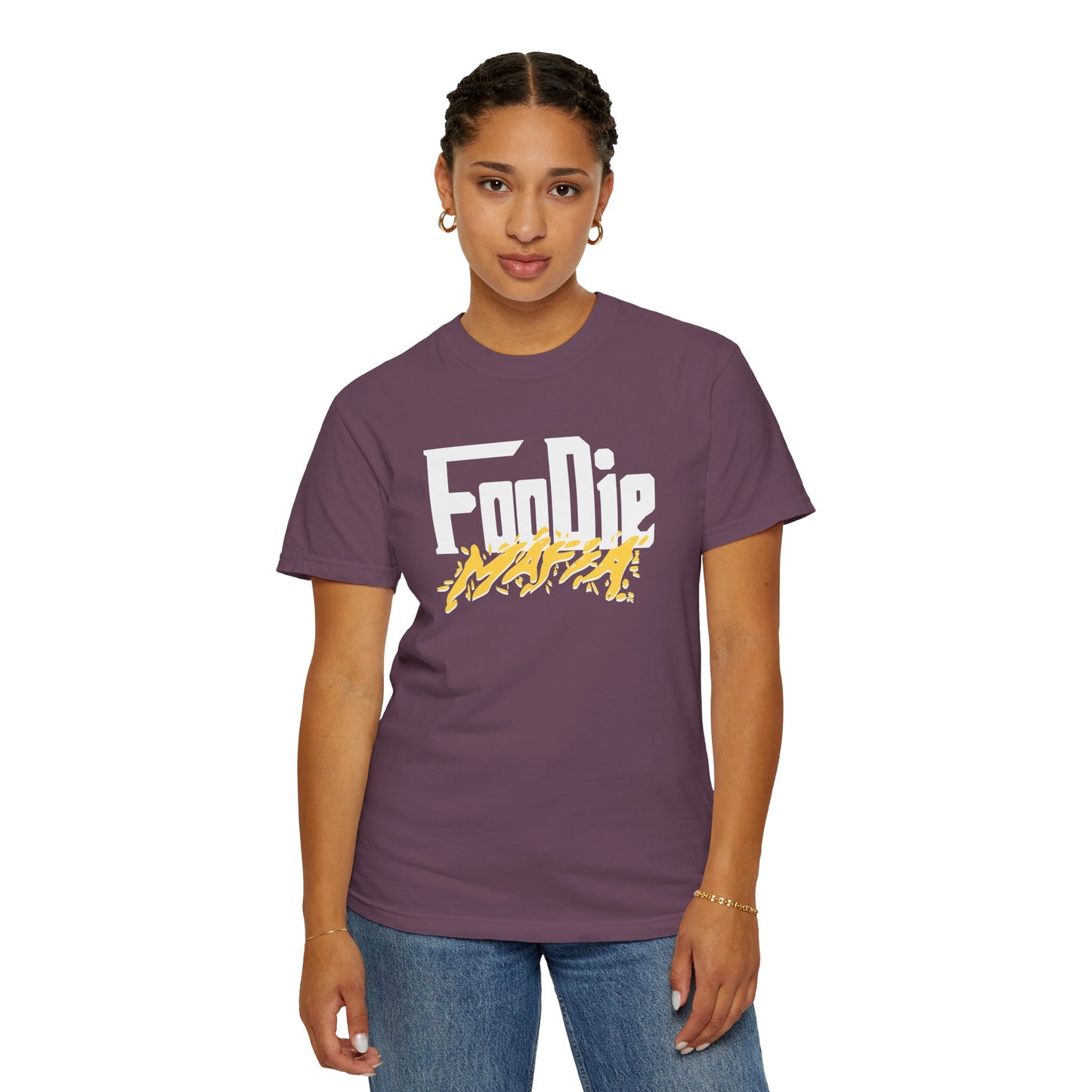 L.O.E.F White Foodie Mafia Unisex Tee Shirt (Yellow)