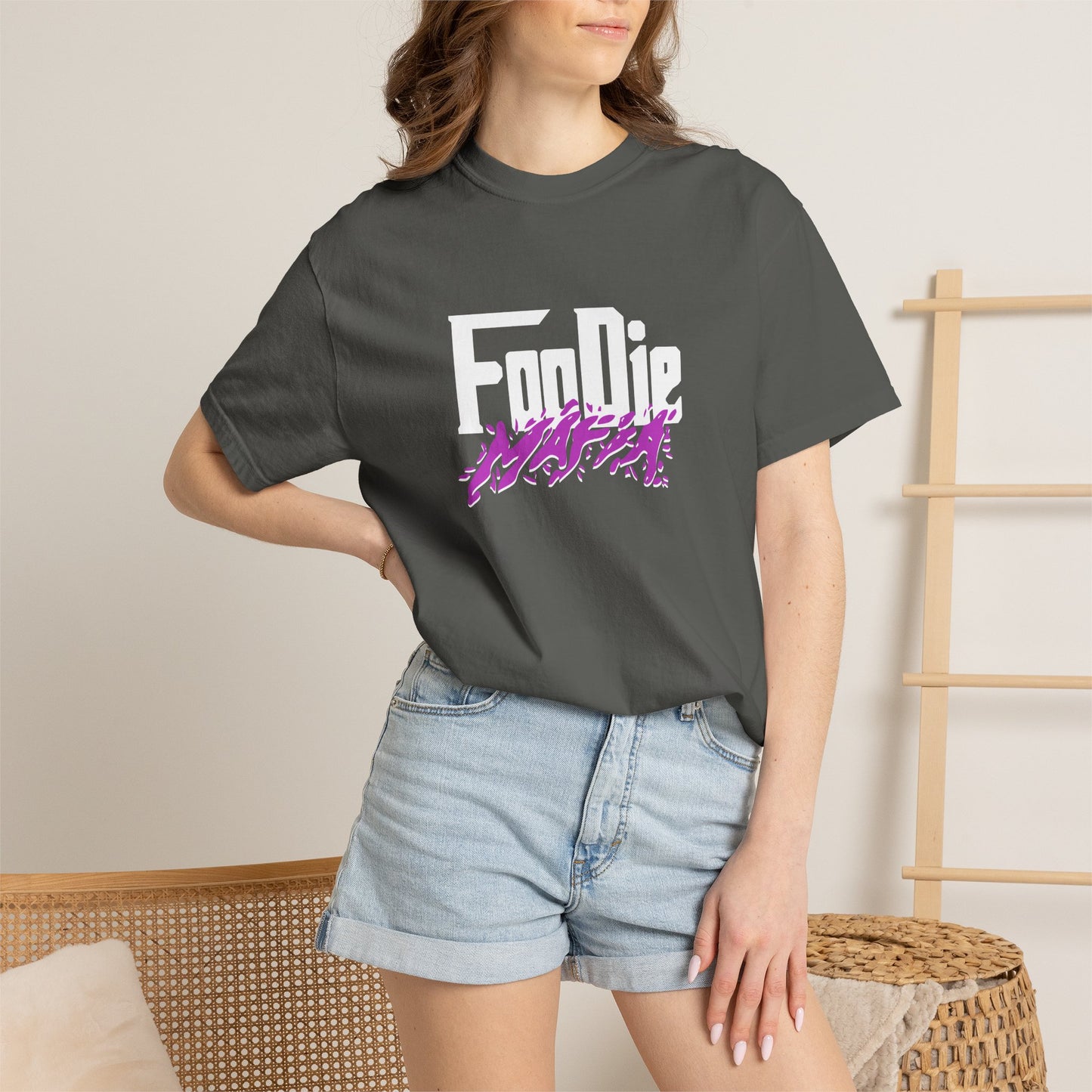 L.O.E.F White Foodie Mafia Tee Shirt (Purple)