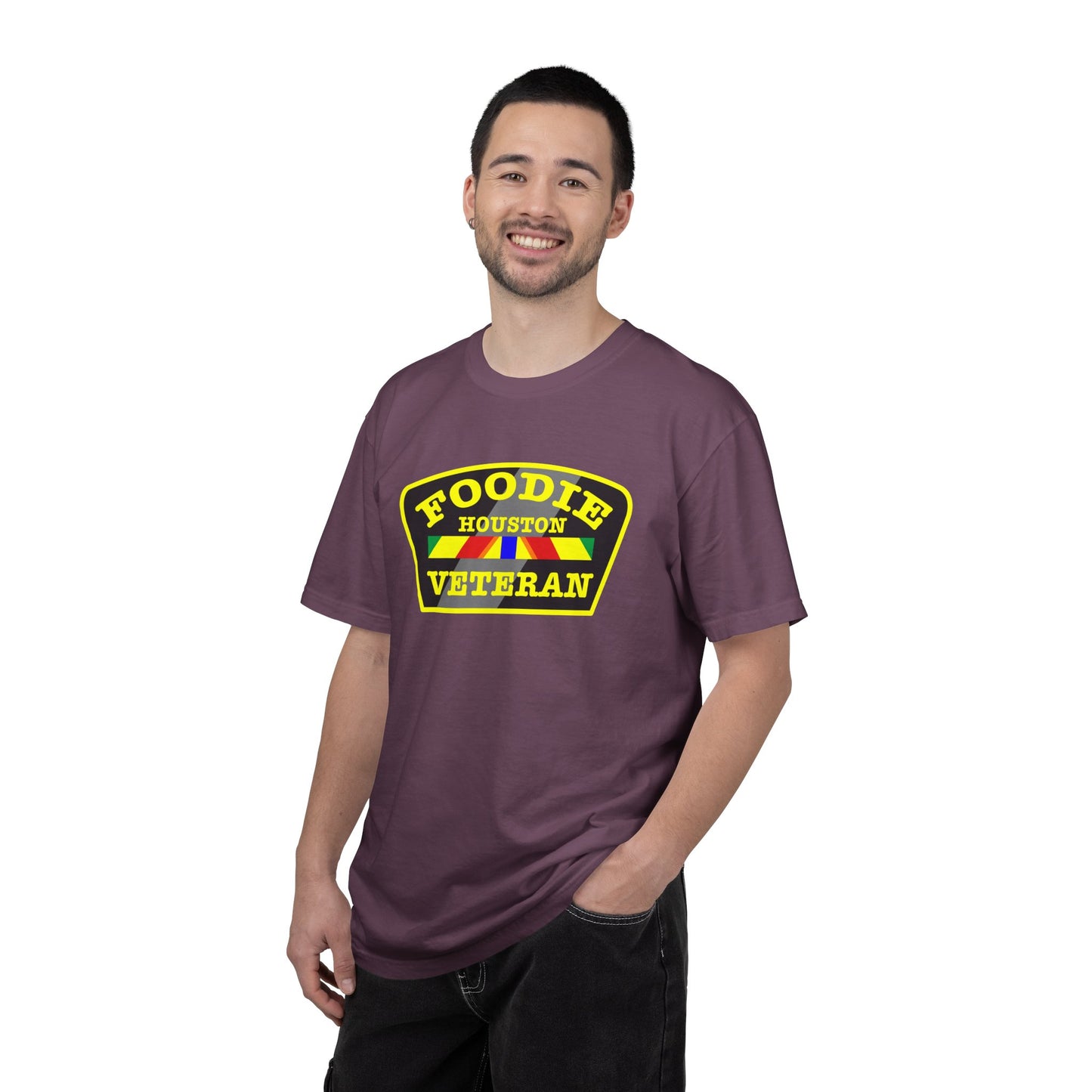 L.O.E.F Foodie Veteran HOUSTON Unisex Tee Shirt (Yellow)