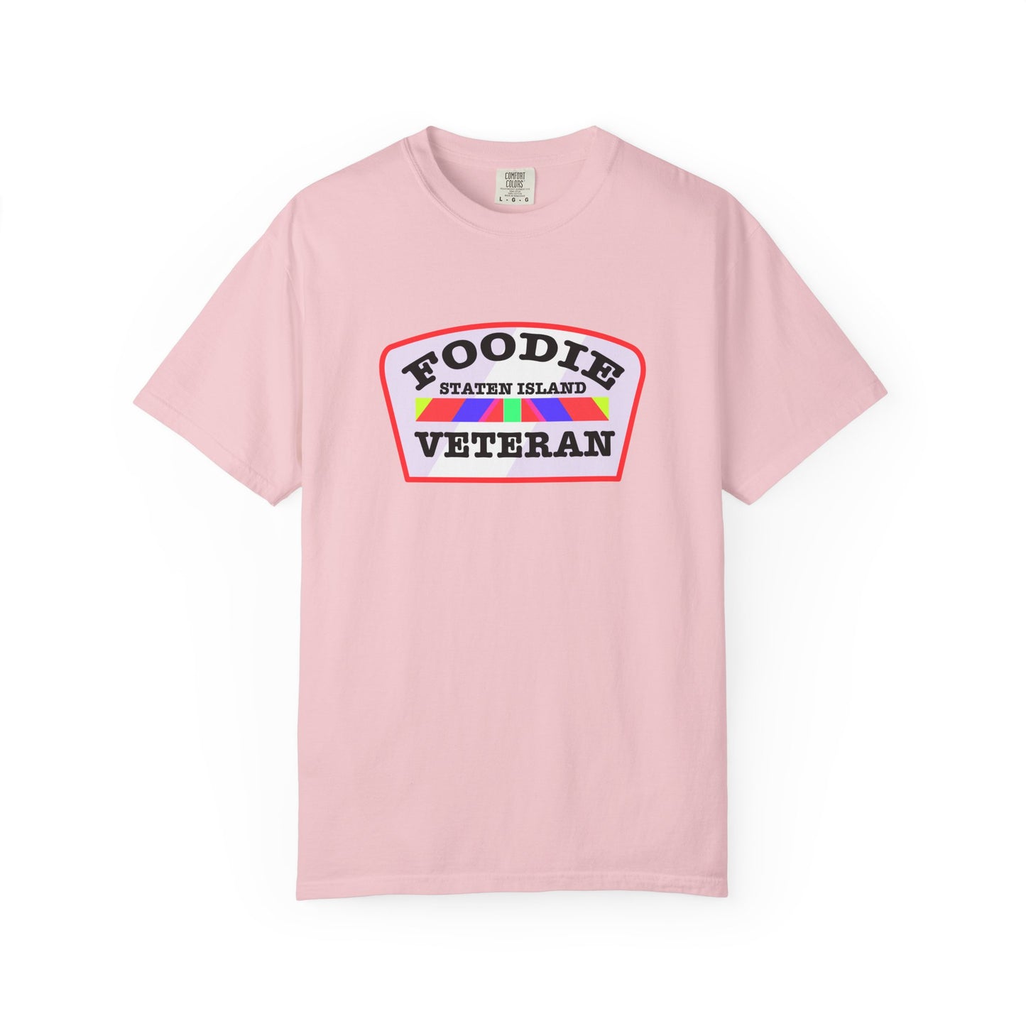 L.O.E.F Foodie Veteran STATEN ISLAND Unisex Tee Shirt (Soft Pink)