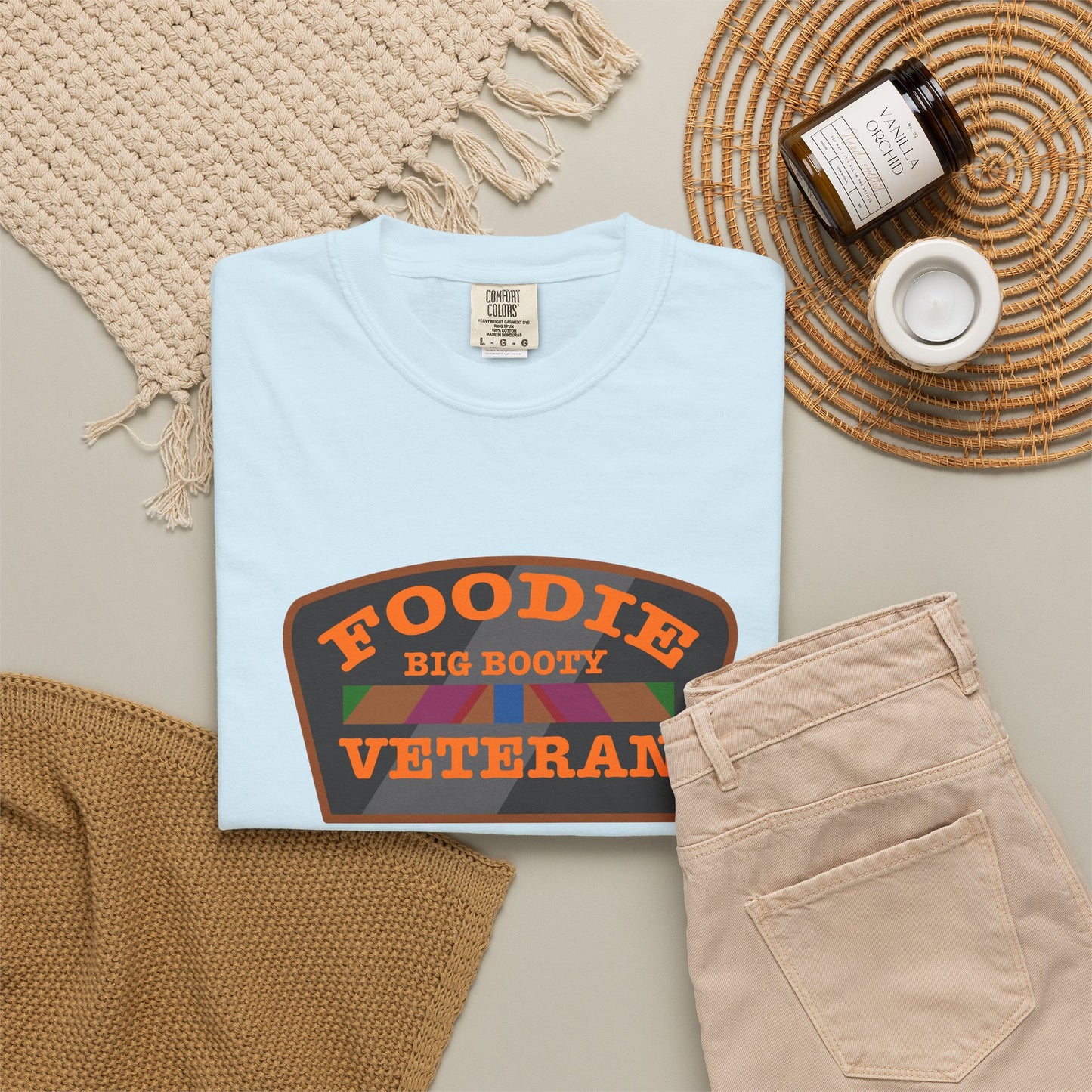 L.O.E.F Foodie Veteran BIG BOOTY Unisex Tee Shirt (Orange)