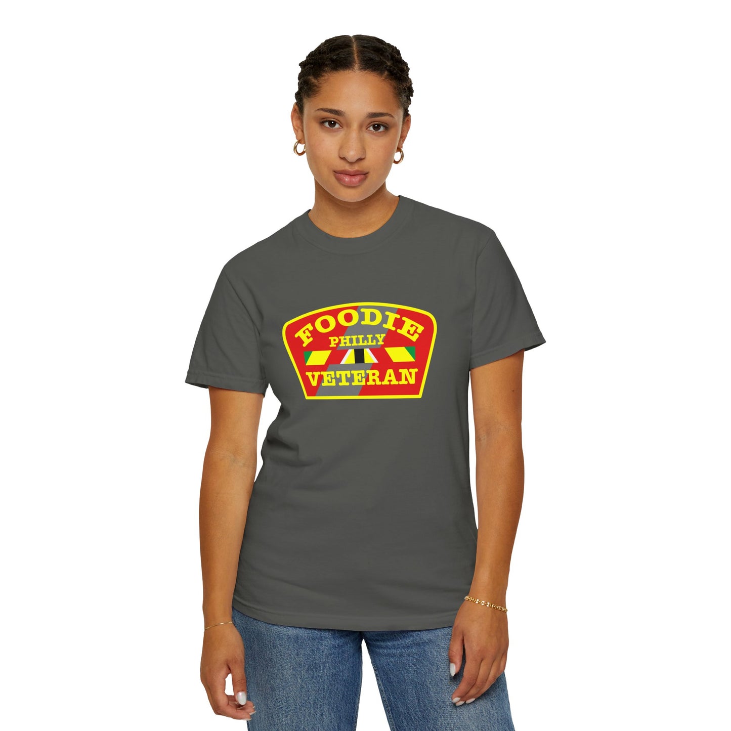 L.O.E.F Foodie Veteran PHILLY Unisex Tee Shirt (Yellow)