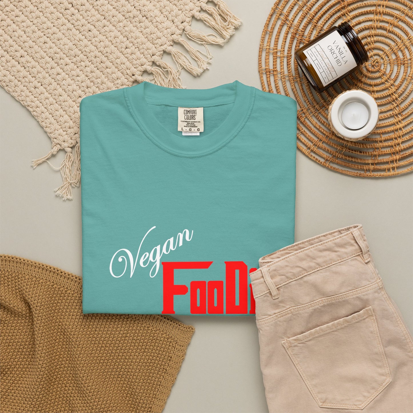 L.O.E.F Unisex Vegan Foodie Tee Shirt (Fiery Red)
