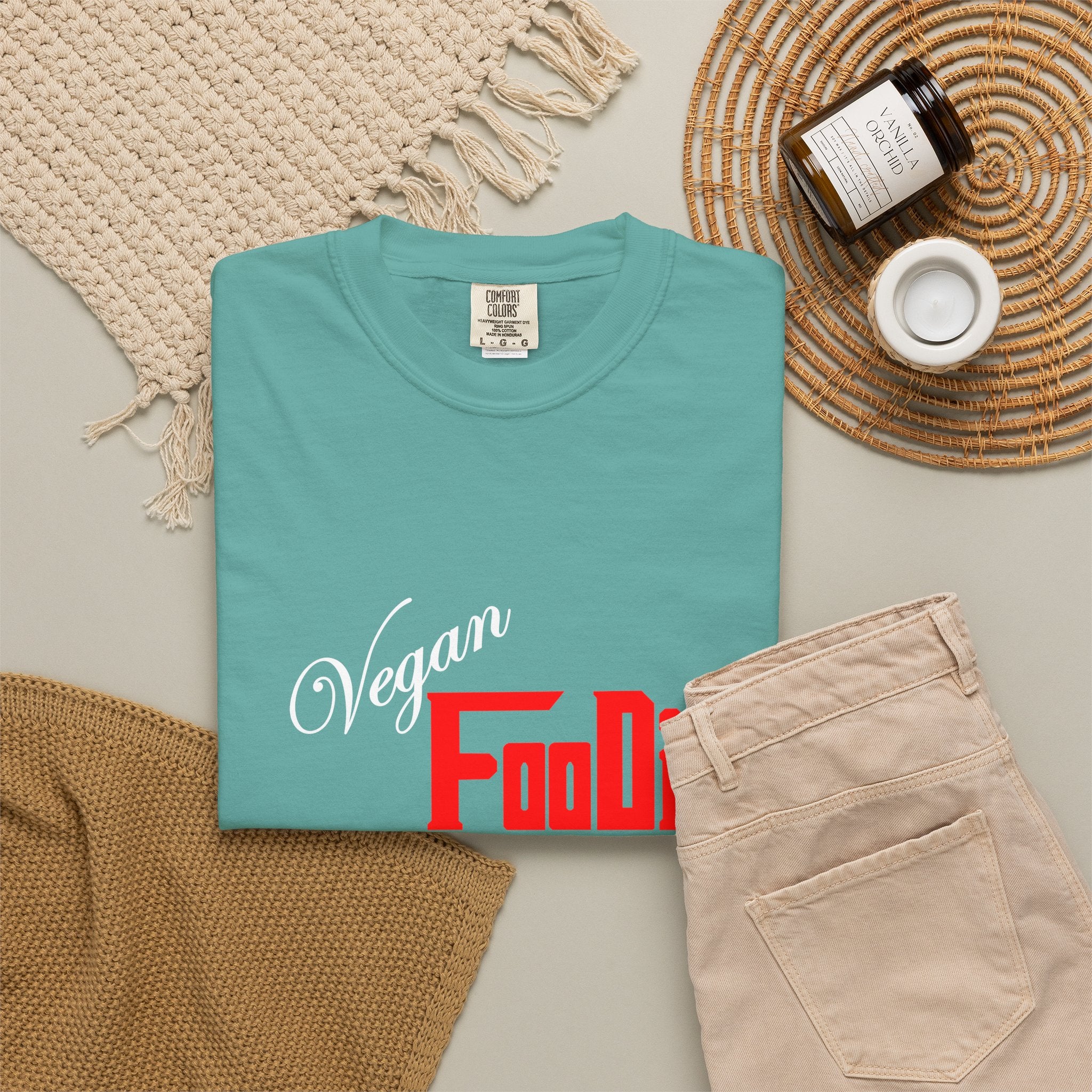 L.O.E.F Unisex Vegan Foodie Tee Shirt (Fiery Red)