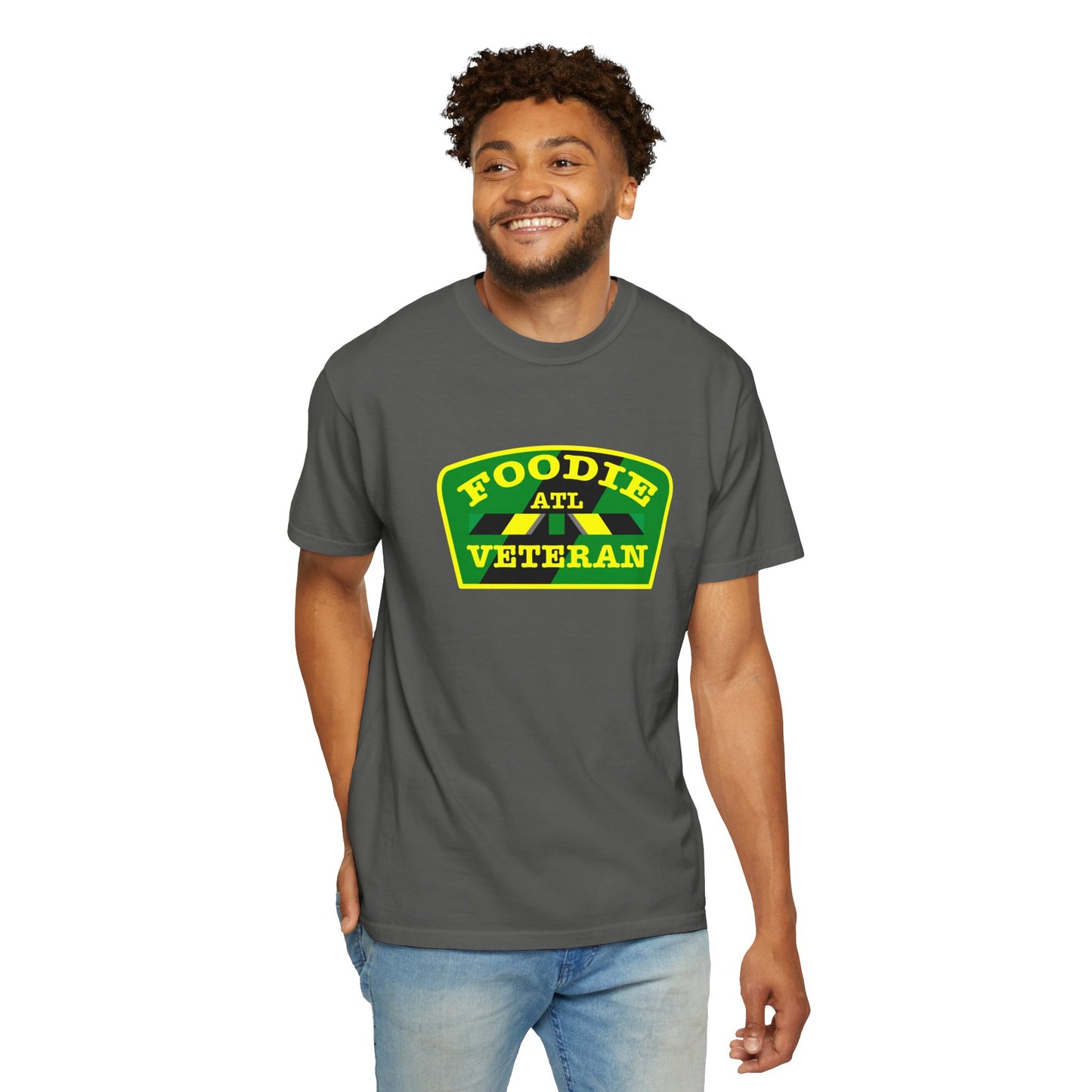 L.O.E.F Foodie Veteran ATL Unisex Tee Shirt (Yellow and Green)