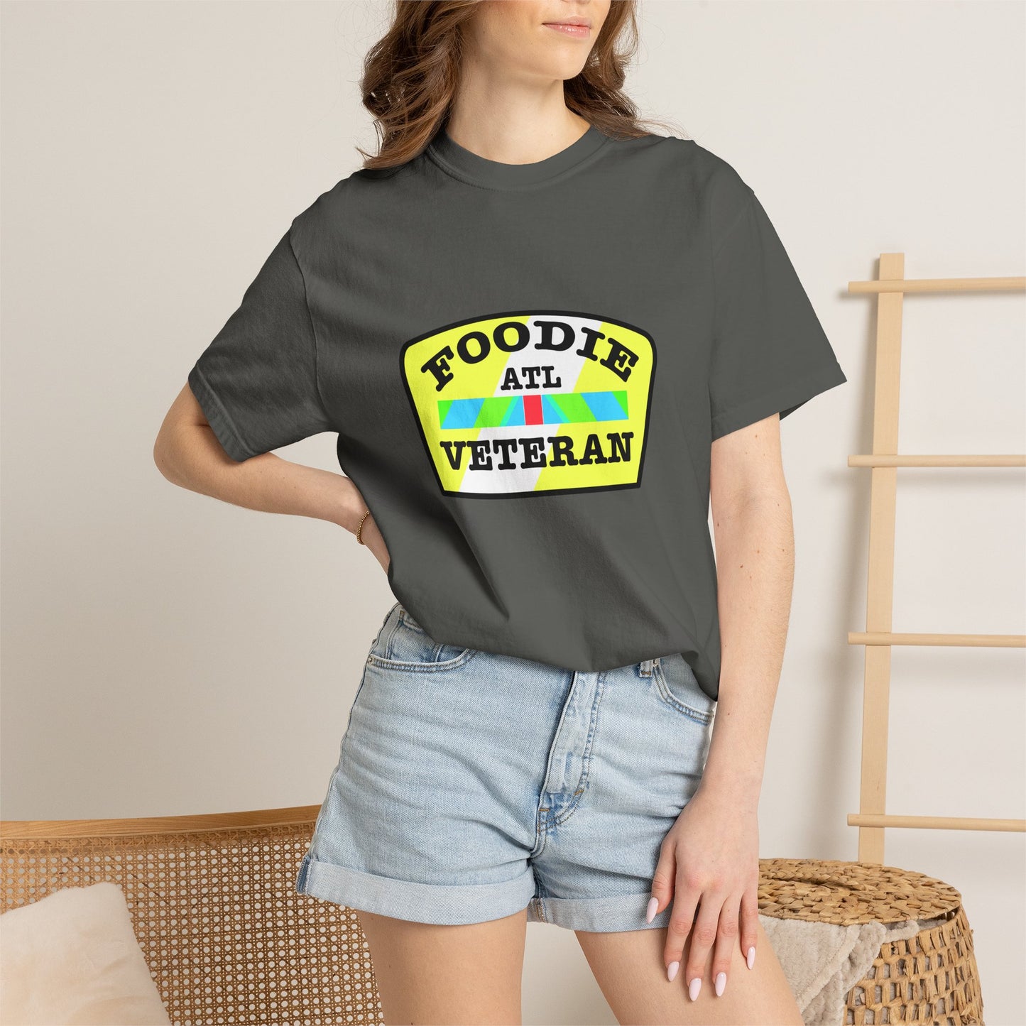 L.O.E.F Foodie Veteran ATL Unisex Tee Shirt (Yellow and Black)