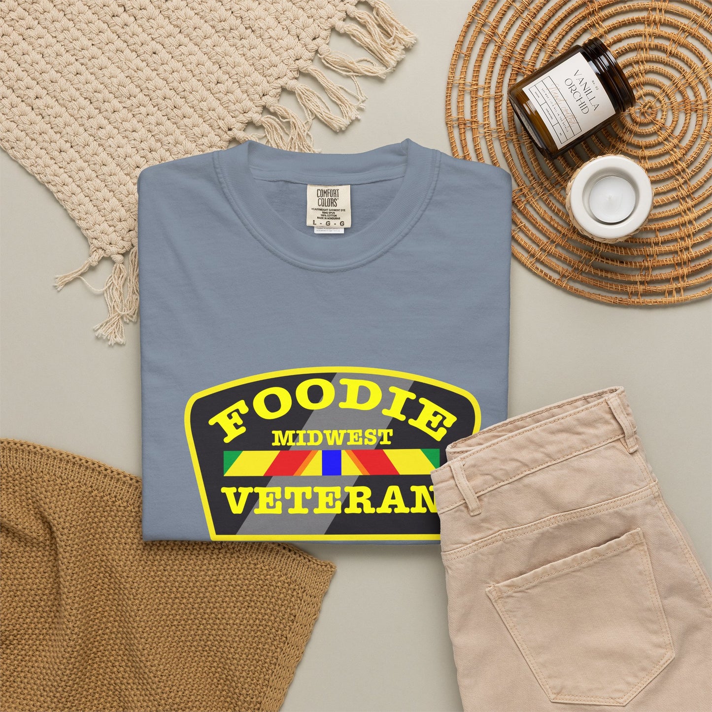 L.O.E.F Foodie Veteran MIDWEST Unisex Tee Shirt (Yellow)