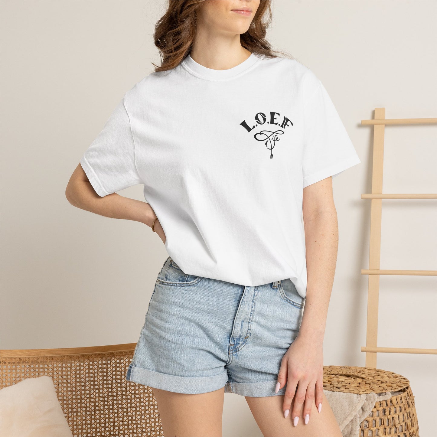 L.O.E.F Foodie 4Life Vegan Unisex Tee Shirt (Sky Blue)