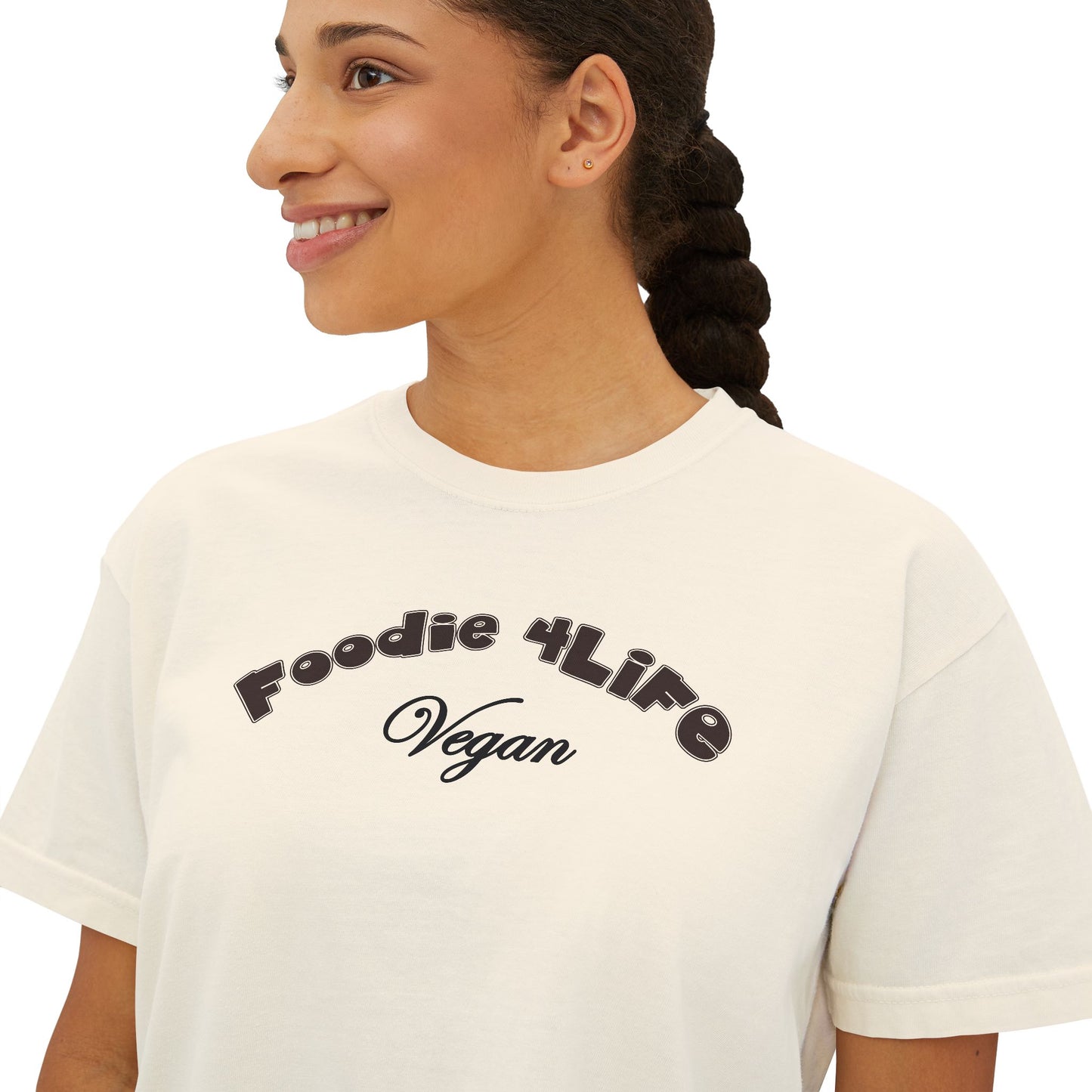 L.O.E.F Foodie 4Life Vegan Boxy Tee (Black)