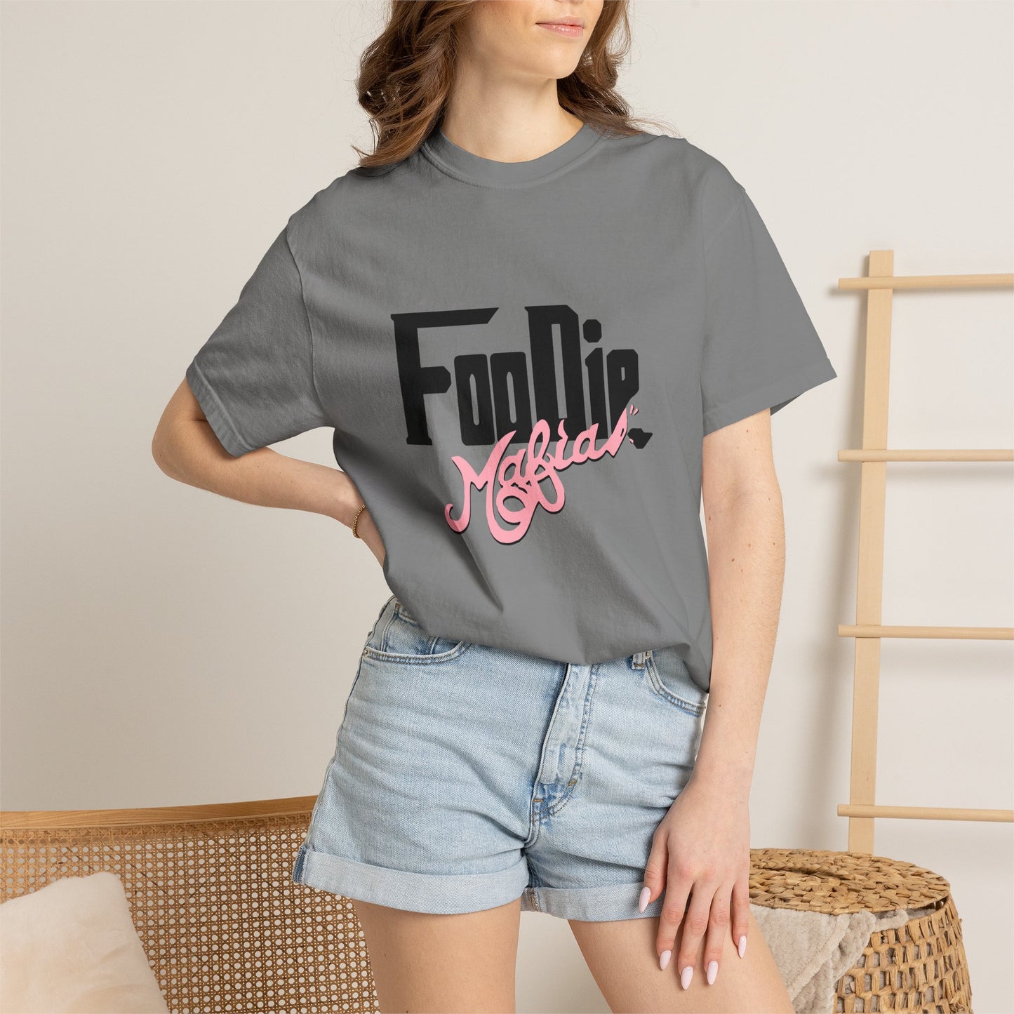 L.O.E.F Foodie Mafia Unisex Tee shirt (Soft Pink)