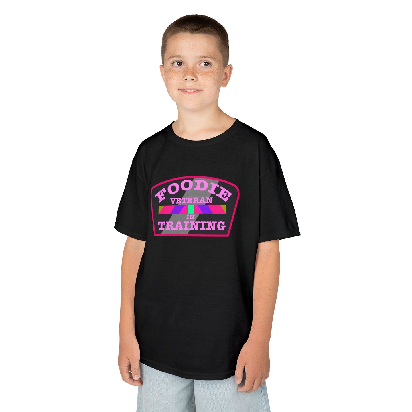 L.O.E.F Foodie Veteran In Training Kids Tee Shirt (Pink)