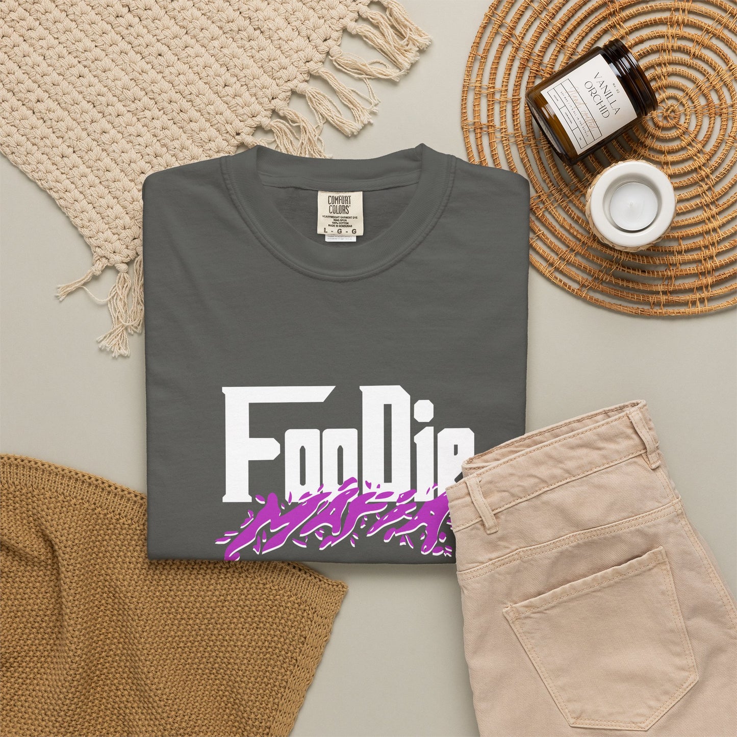 L.O.E.F White Foodie Mafia Tee Shirt (Purple)