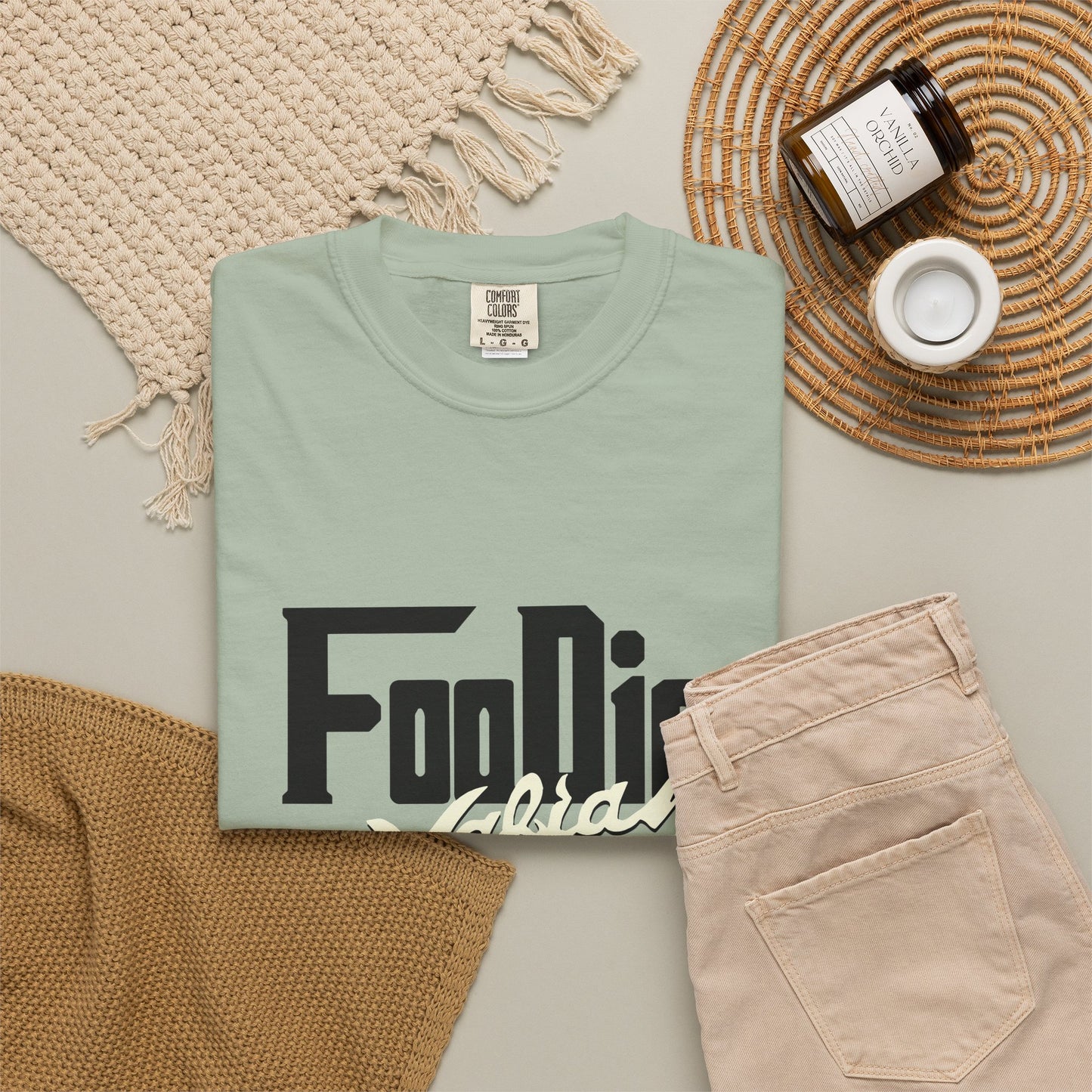 L.O.E.F Foodie Mafia Unisex Tee Shirt (Cream)
