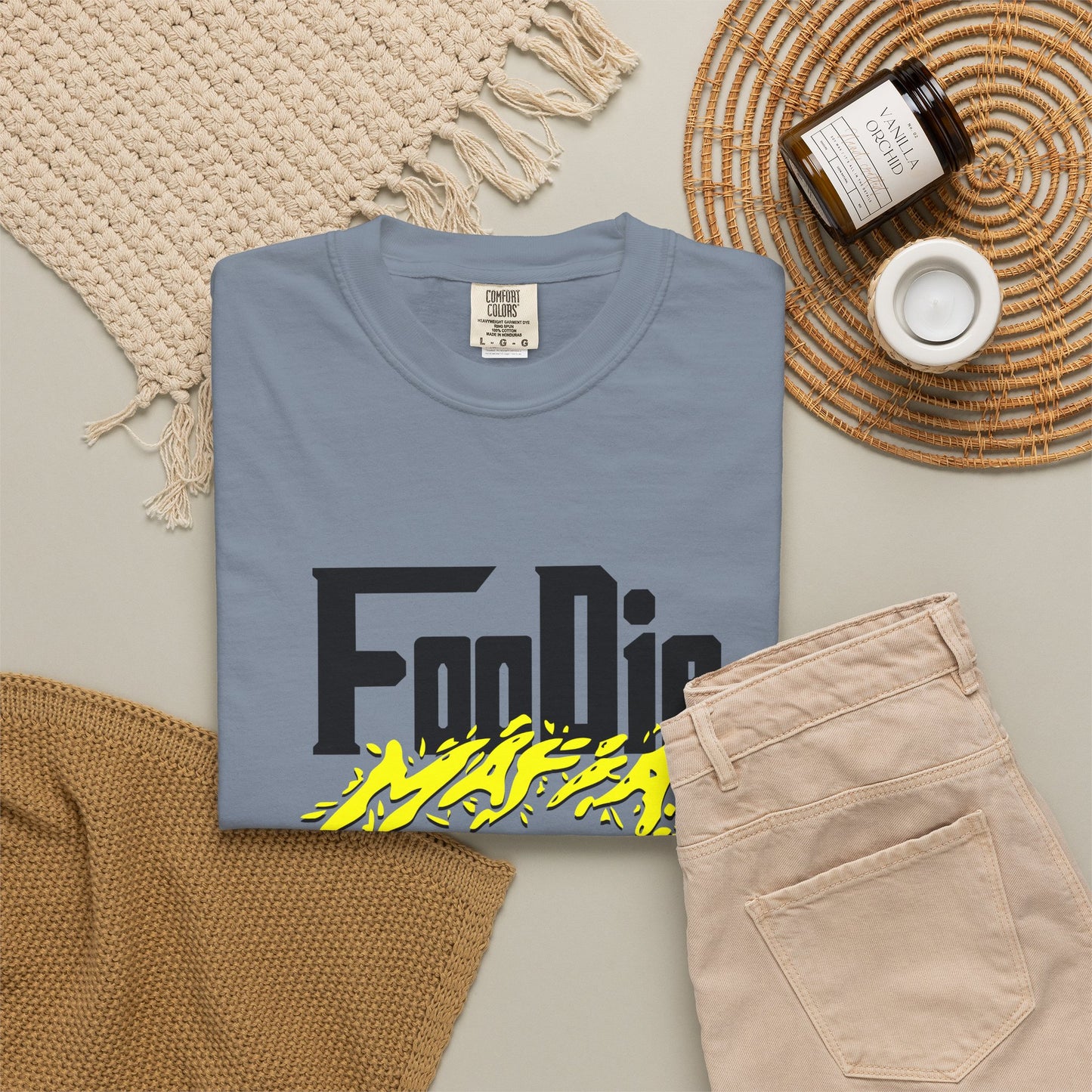 L.O.E.F Foodie Mafia Unisex Tee Shirt (Bright Yellow)