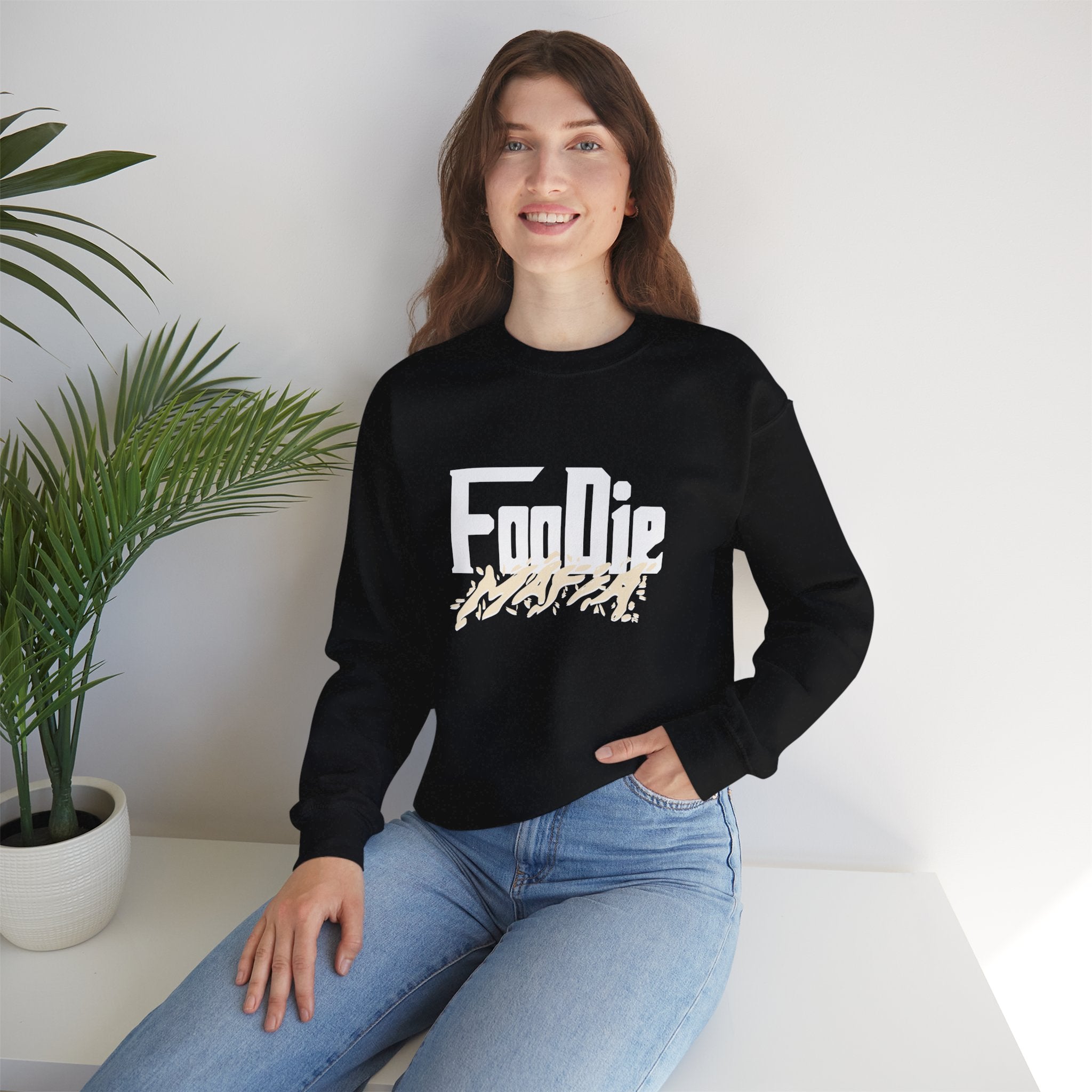 L.O.E.F White Foodie Mafia Unisex Sweatshirt (Cream)