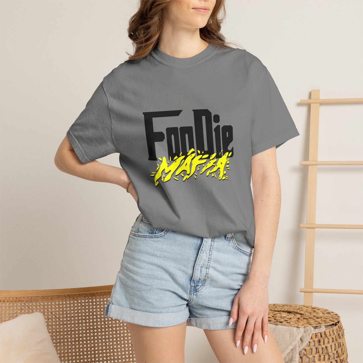 L.O.E.F Foodie Mafia Unisex Tee Shirt (Bright Yellow)