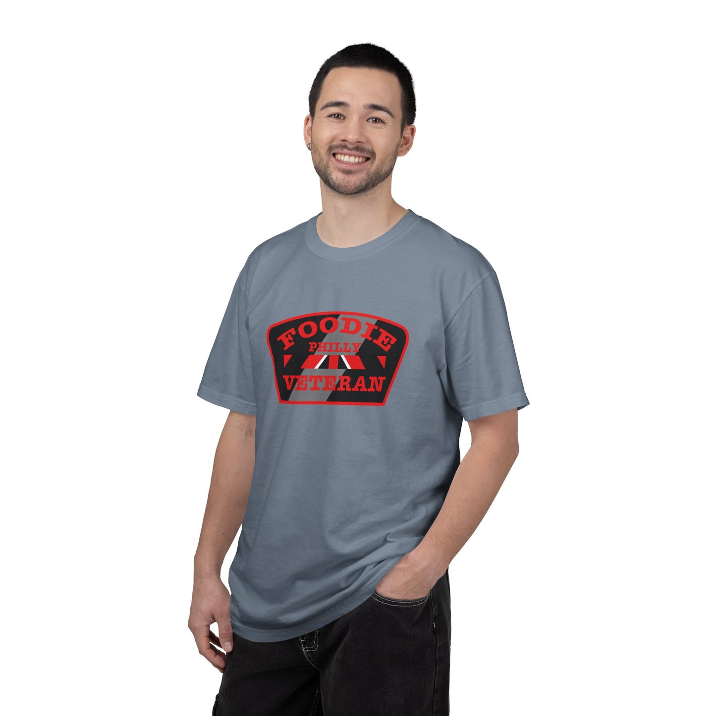 L.O.E.F Foodie Veteran PHILLY Unisex Tee Shirt (Red)