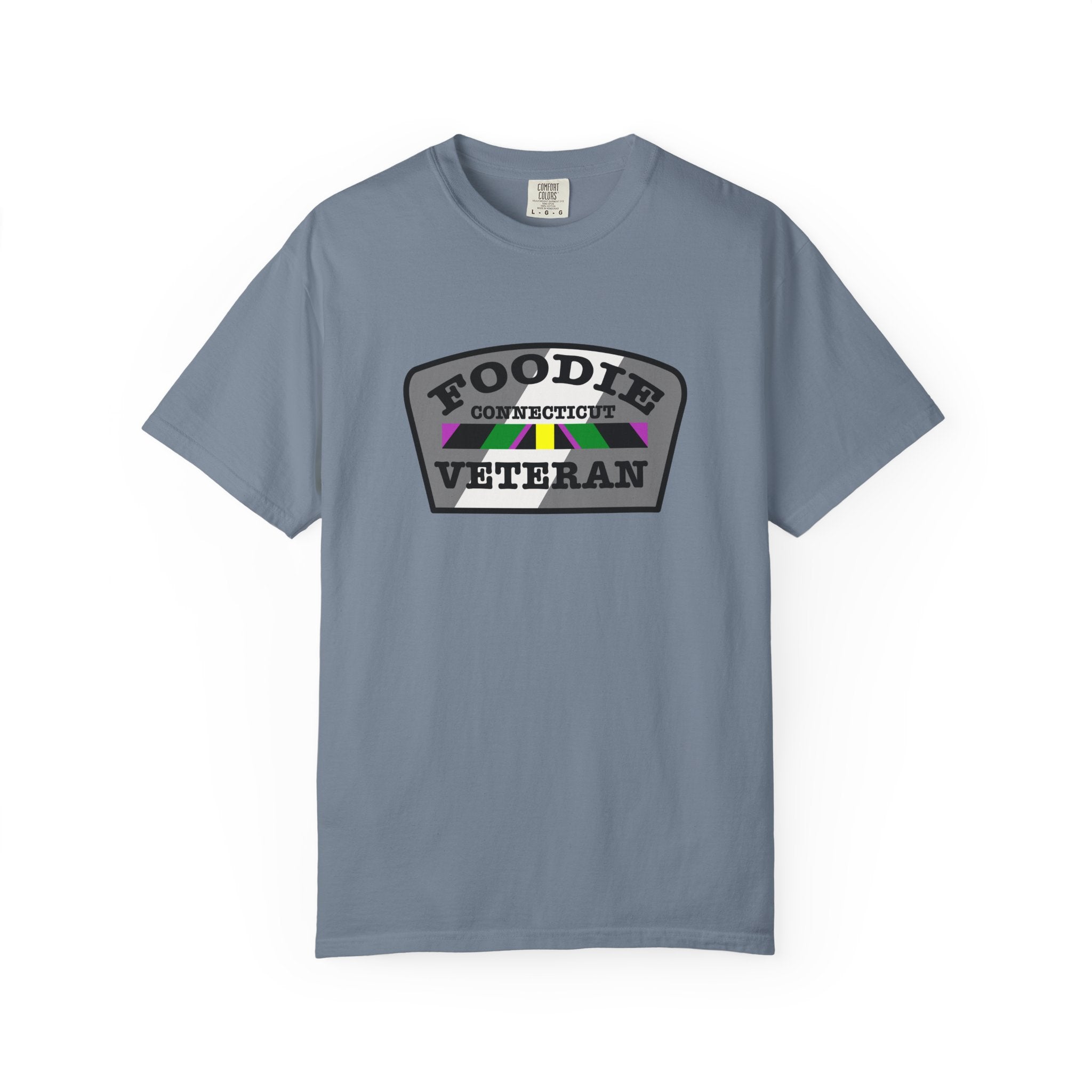 L.O.E.F Foodie Veteran CONNECTICUT Unisex Tee Shirt (Black)