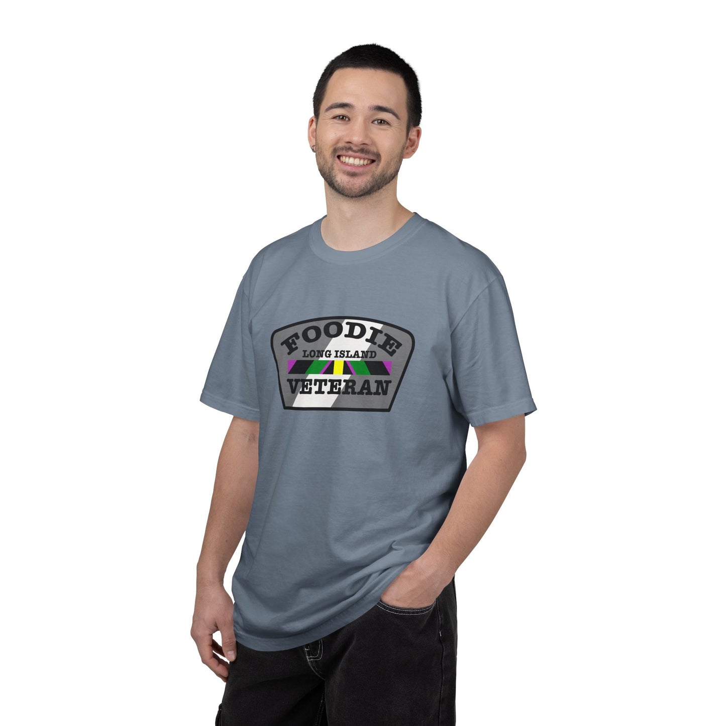 L.O.E.F Foodie Veteran Long Island Unisex Tee Shirt (Gray)
