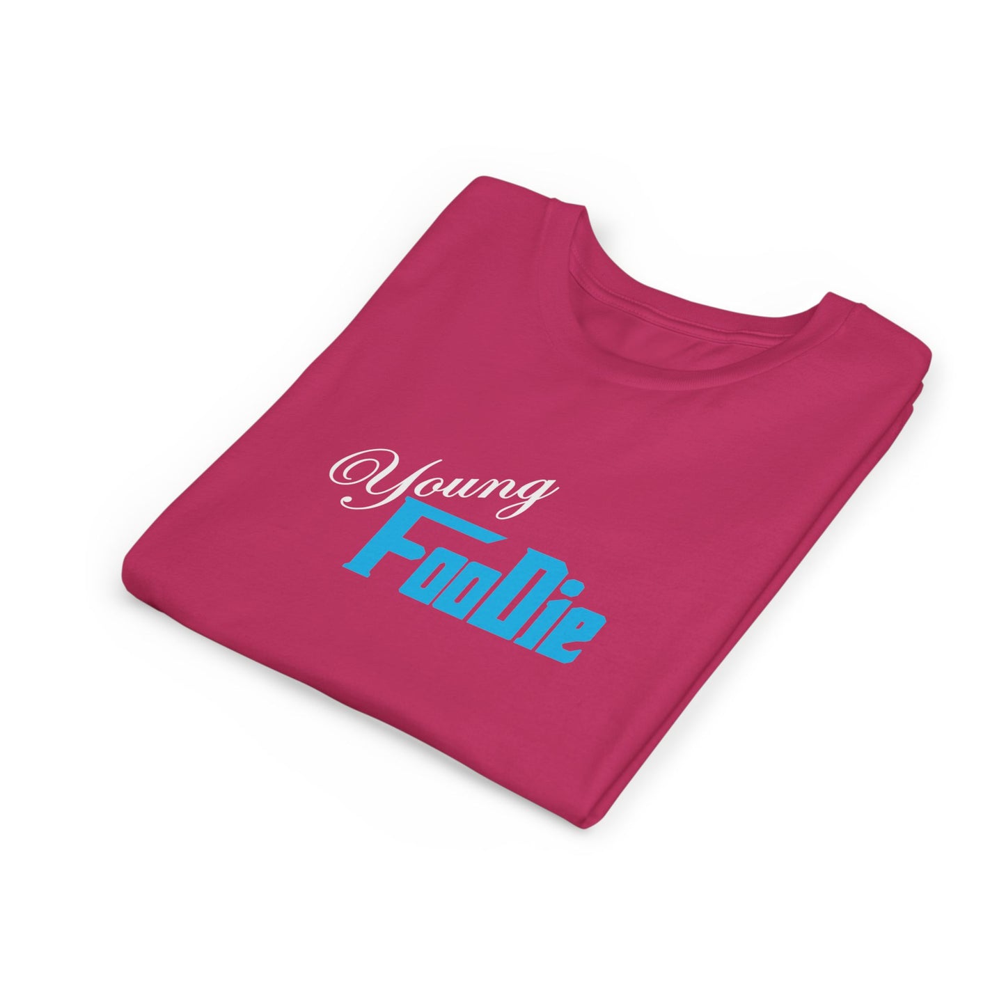 L.O.E.F White Young Foodie Youth Short Sleeve Tee (Neon Blue)