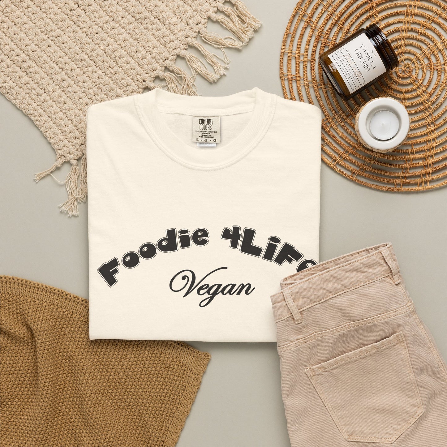 L.O.E.F Foodie 4Life Vegan Unisex Tee Shirt (Black)