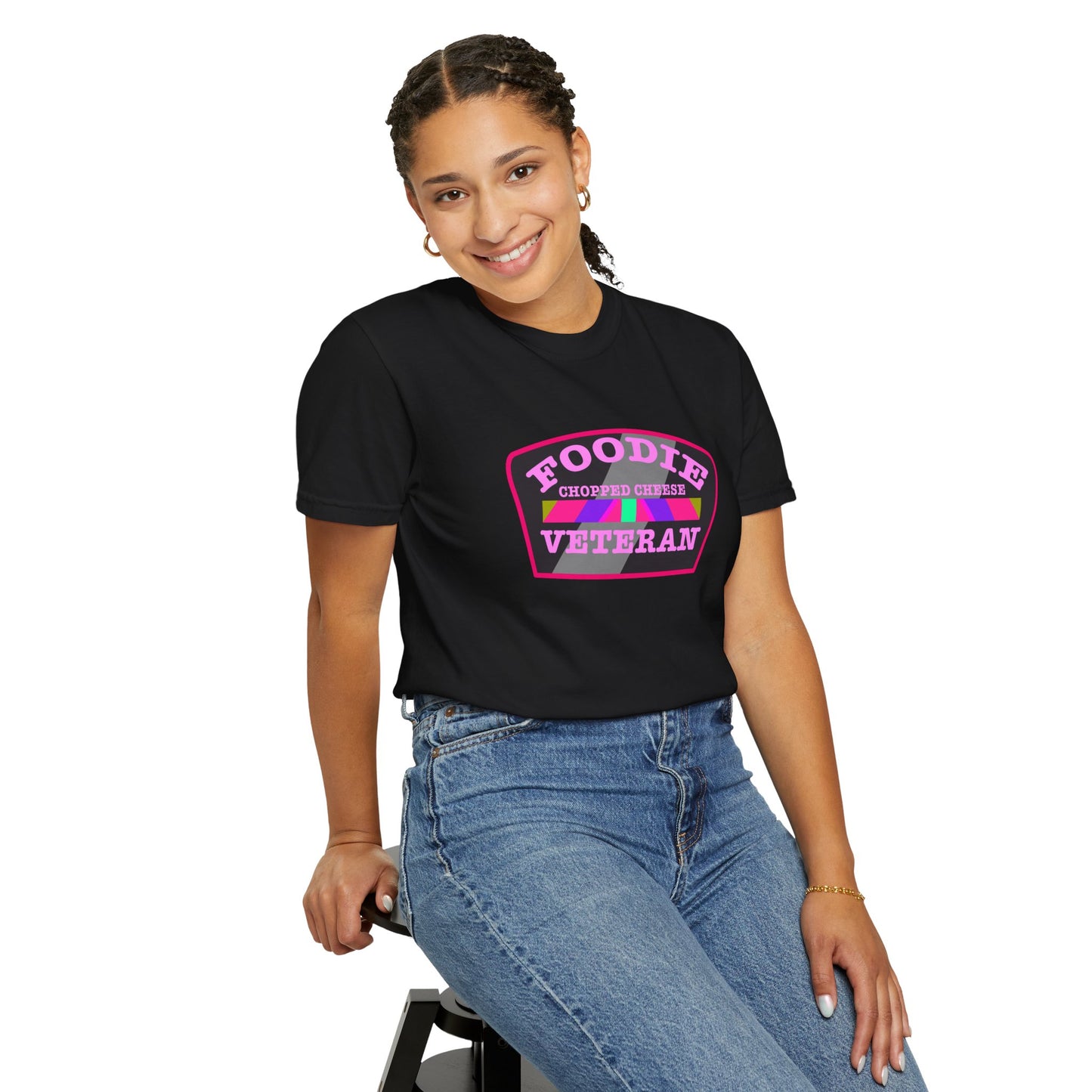 L.O.E.F Foodie Veteran Chopped Cheese Unisex Tee Shirt (Pink)