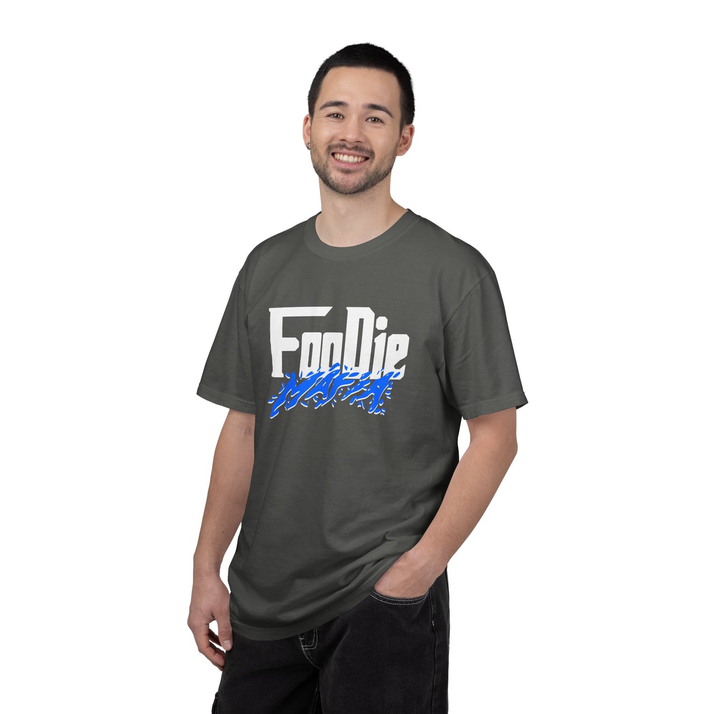 L.O.E.F White Foodie Mafia Unisex Tee Shirt (Blue)