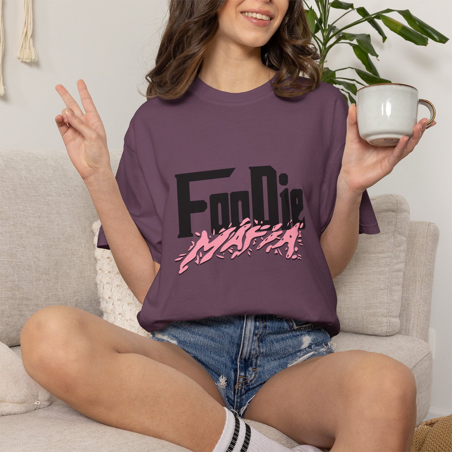L.O.E.F Foodie Mafia Tee Shirt (Soft Pink)