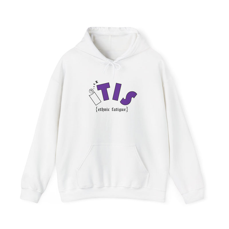 L.O.E.F ITIS Unisex Hooded Sweatshirt (White and Purple)