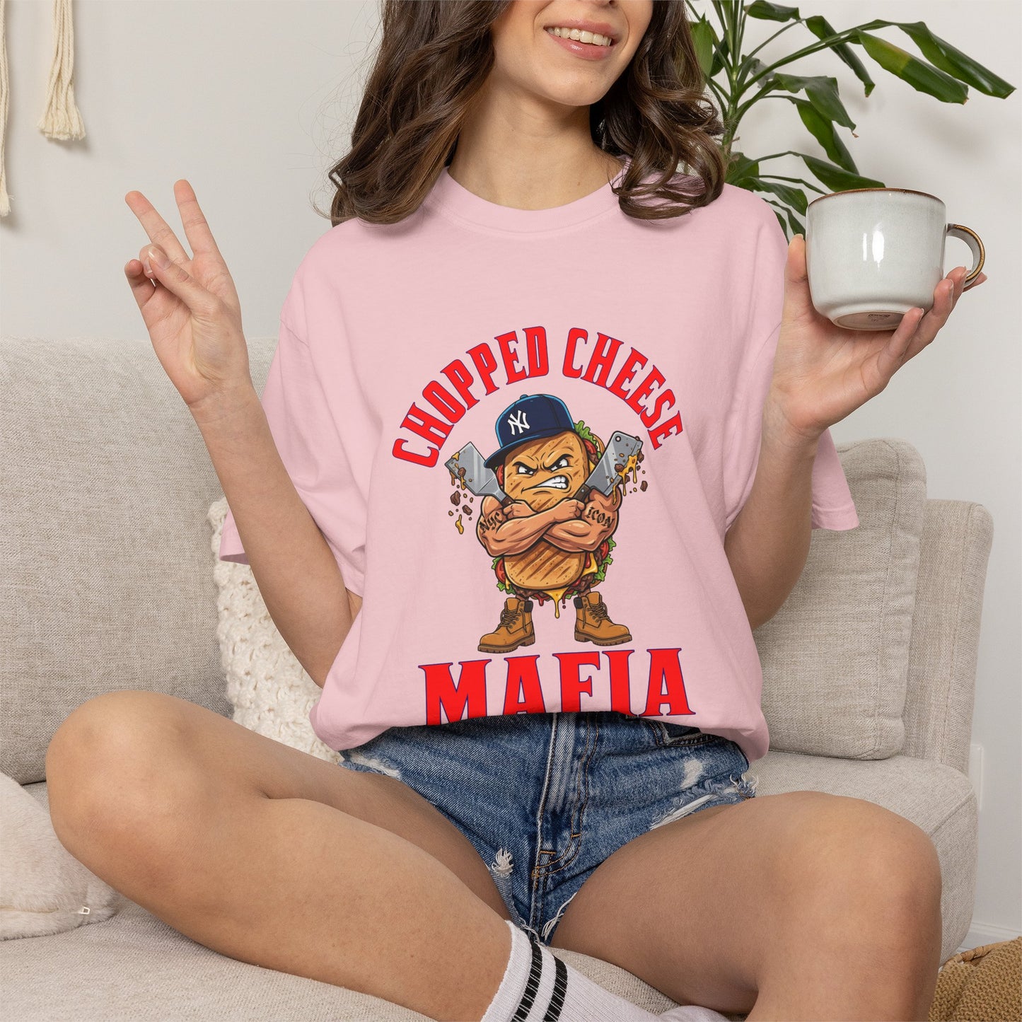 L.O.E.F Mafia Chopped Cheese Unisex Tee Shirt (Red)