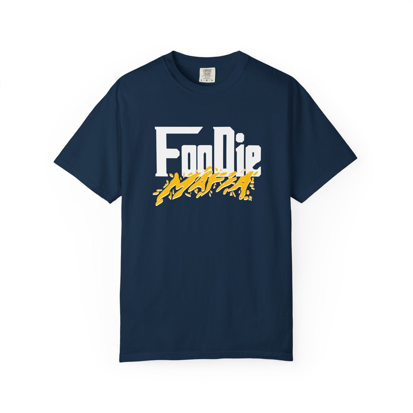 L.O.E.F White Foodie Mafia Unisex Tee Shirt (Mustard)