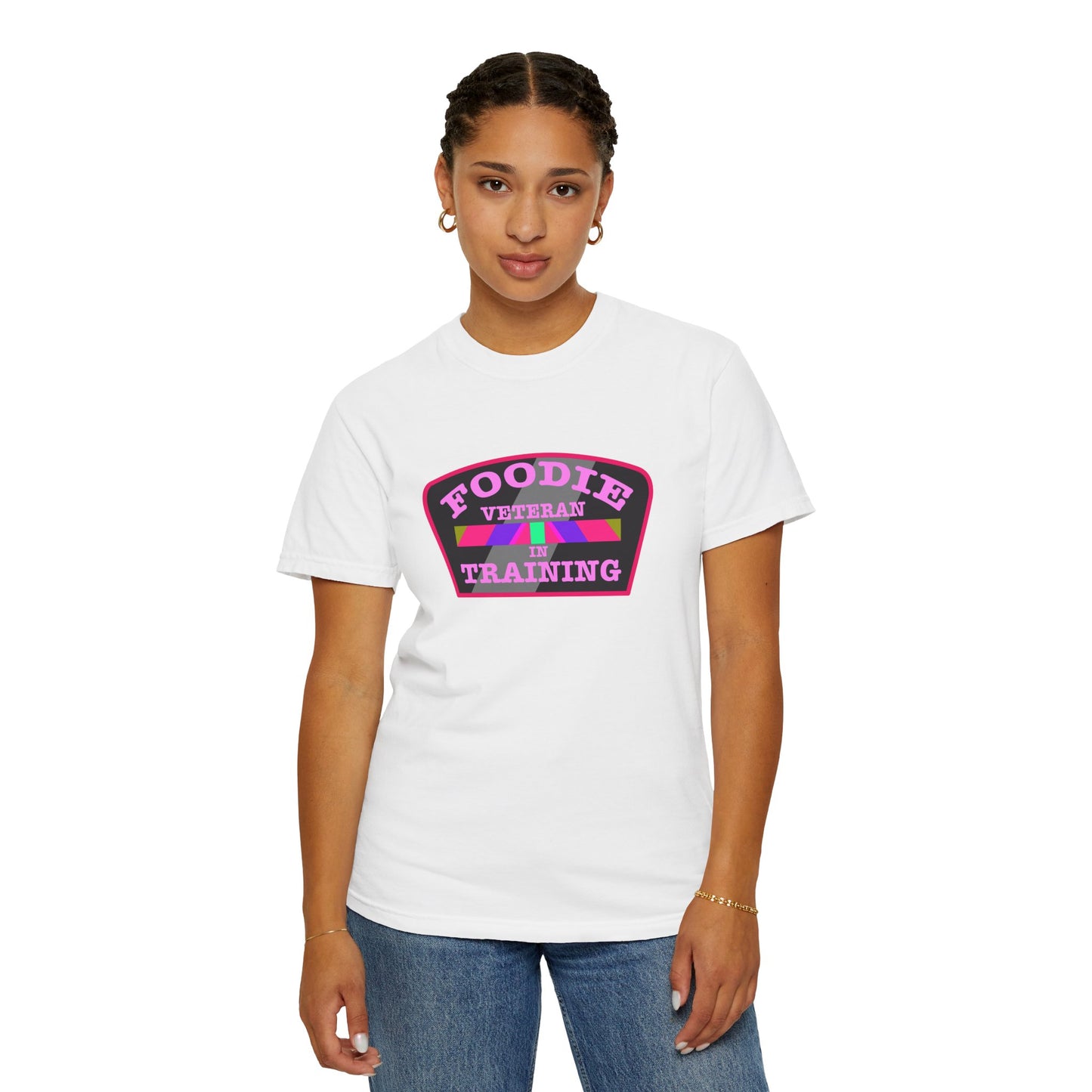 L.O.E.F Foodie Veteran IN TRAINING Unisex Tee Shirt (Pink)