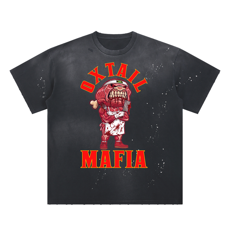 Hand-Frayed Sunfade Paint Splatter T-Shirt