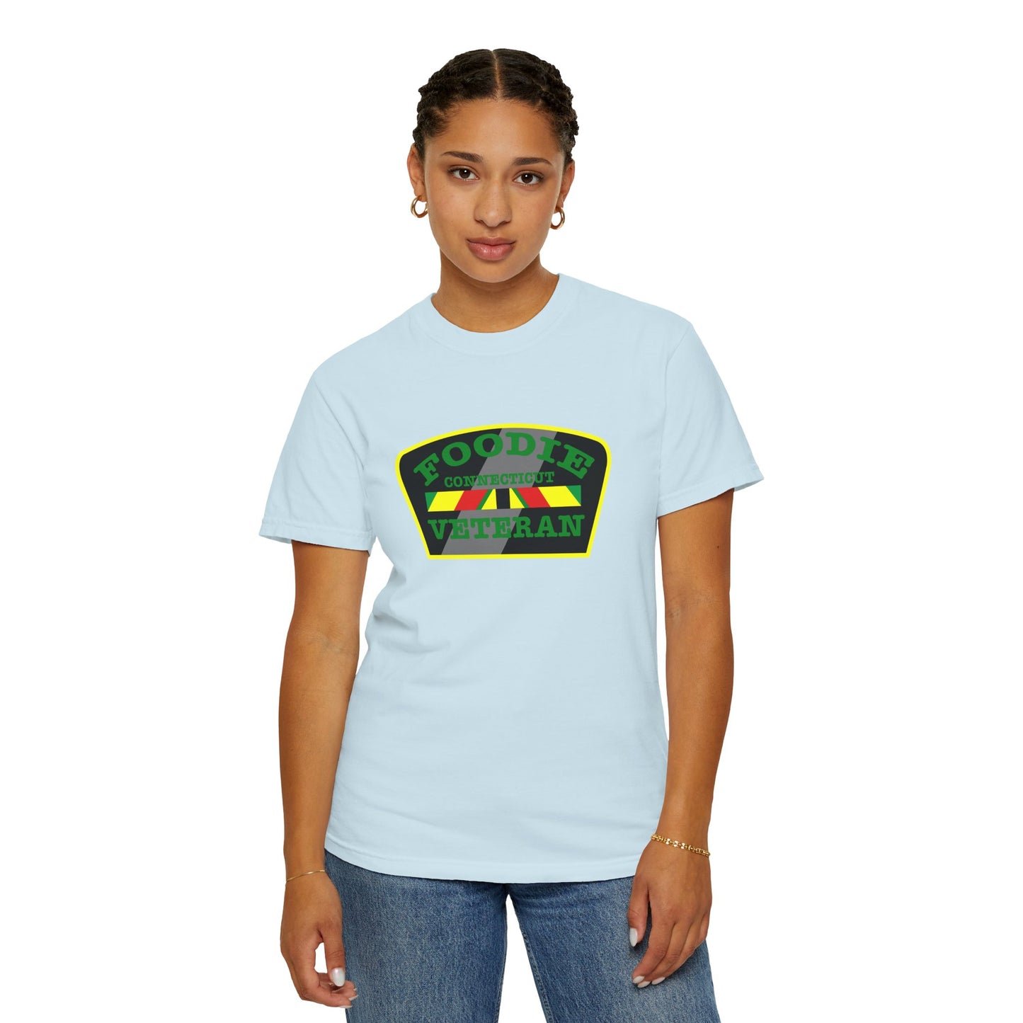 L.O.E.F Foodie Veteran CONNECTICUT Unisex Tee Shirt (Green)