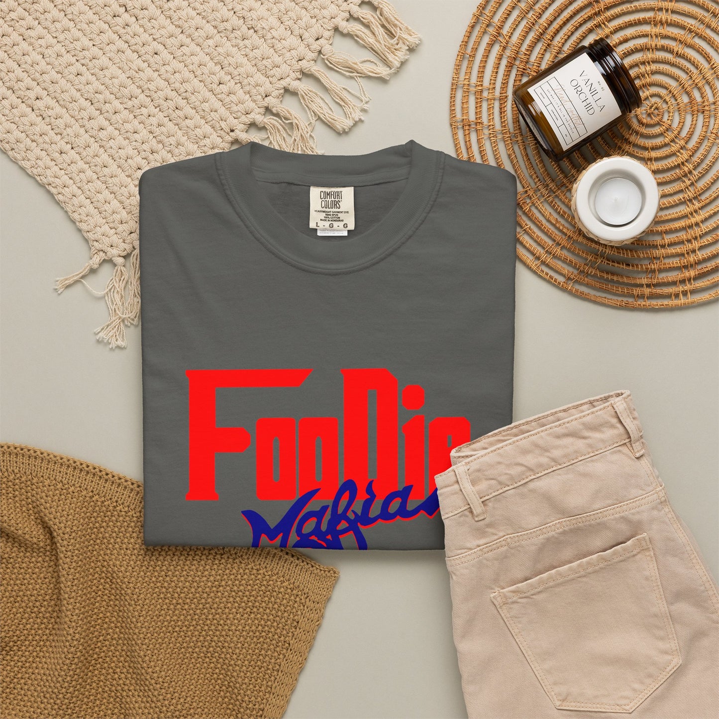 L.O.E.F Red Foodie Mafia Unisex Tee shirt (Dark Blue)